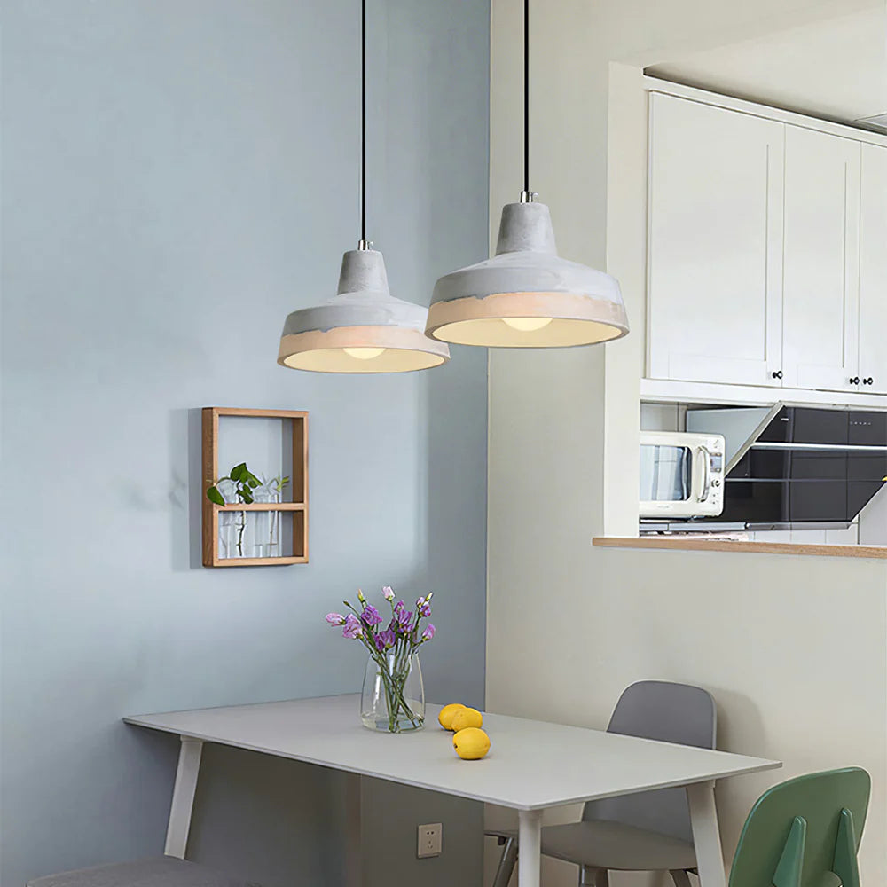 Avi Industrial LED Pendant Light Cement/Resin Bar Dining Room