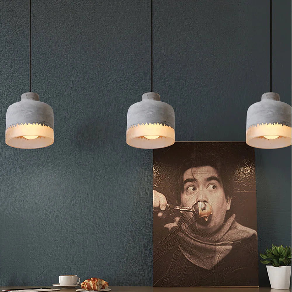 Avi Industrial LED Pendant Light Cement/Resin Bar Dining Room