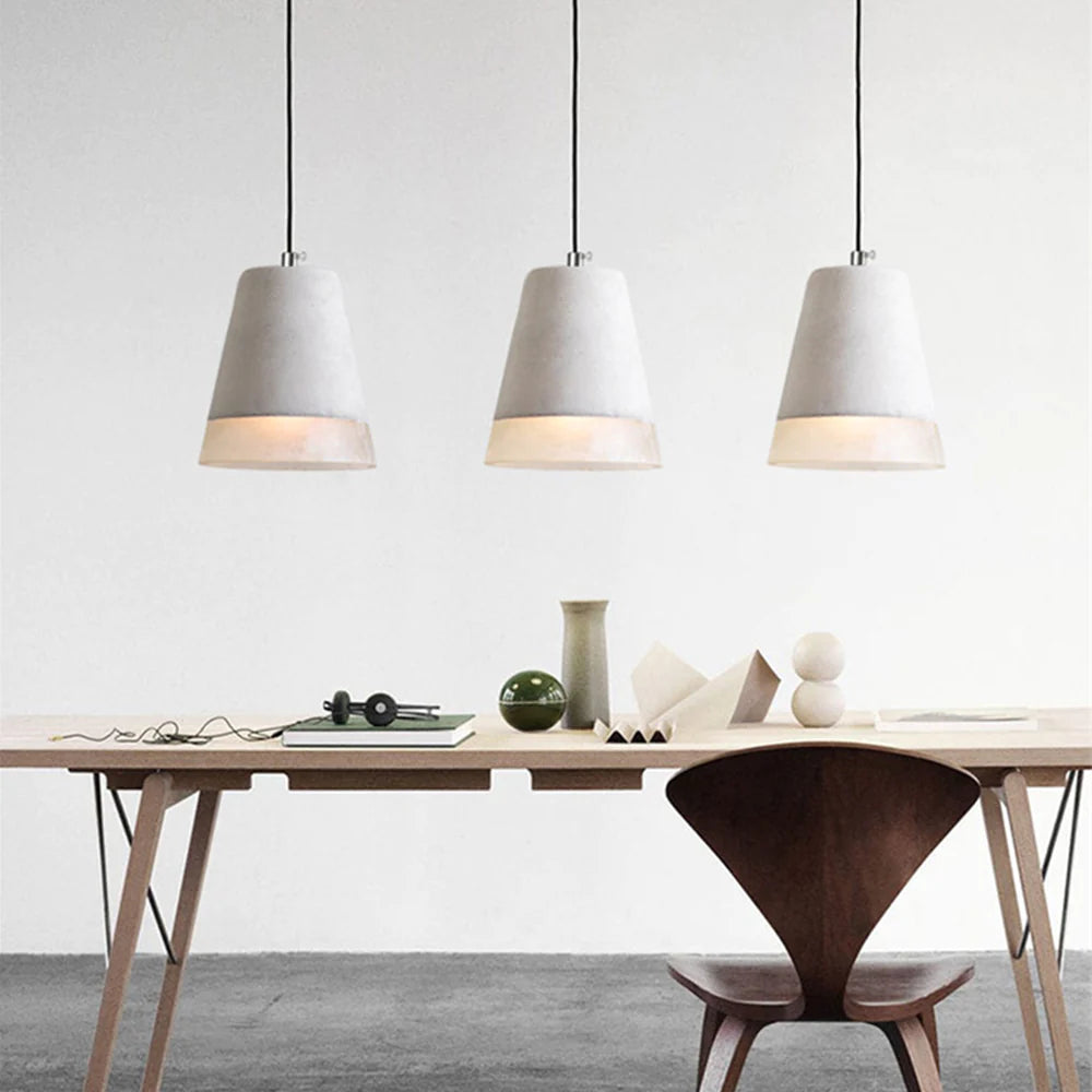Avi Industrial LED Pendant Light Cement/Resin Bar Dining Room