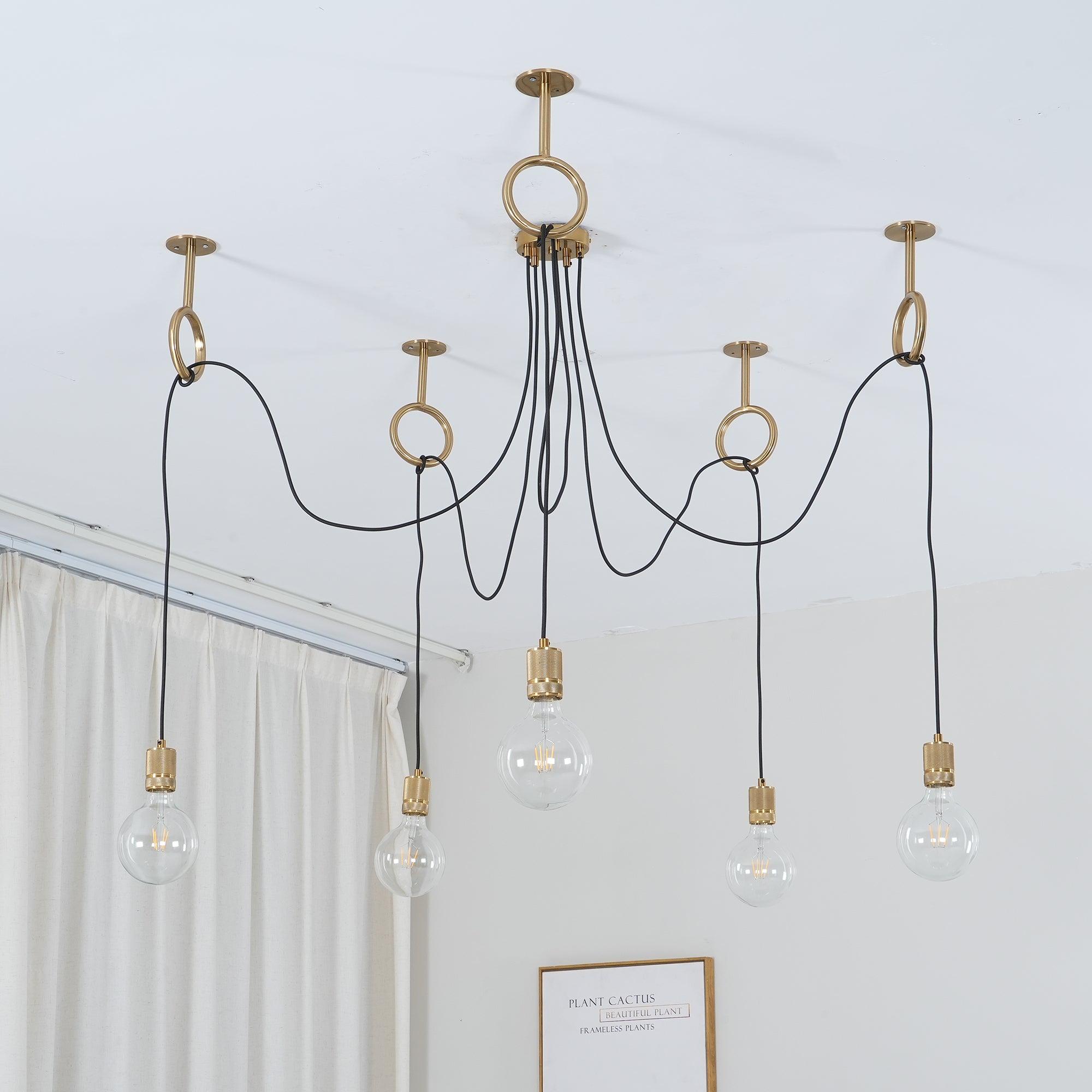 Lustra Chandelier Industrial Spider Bulb Hanging - Letslighting
