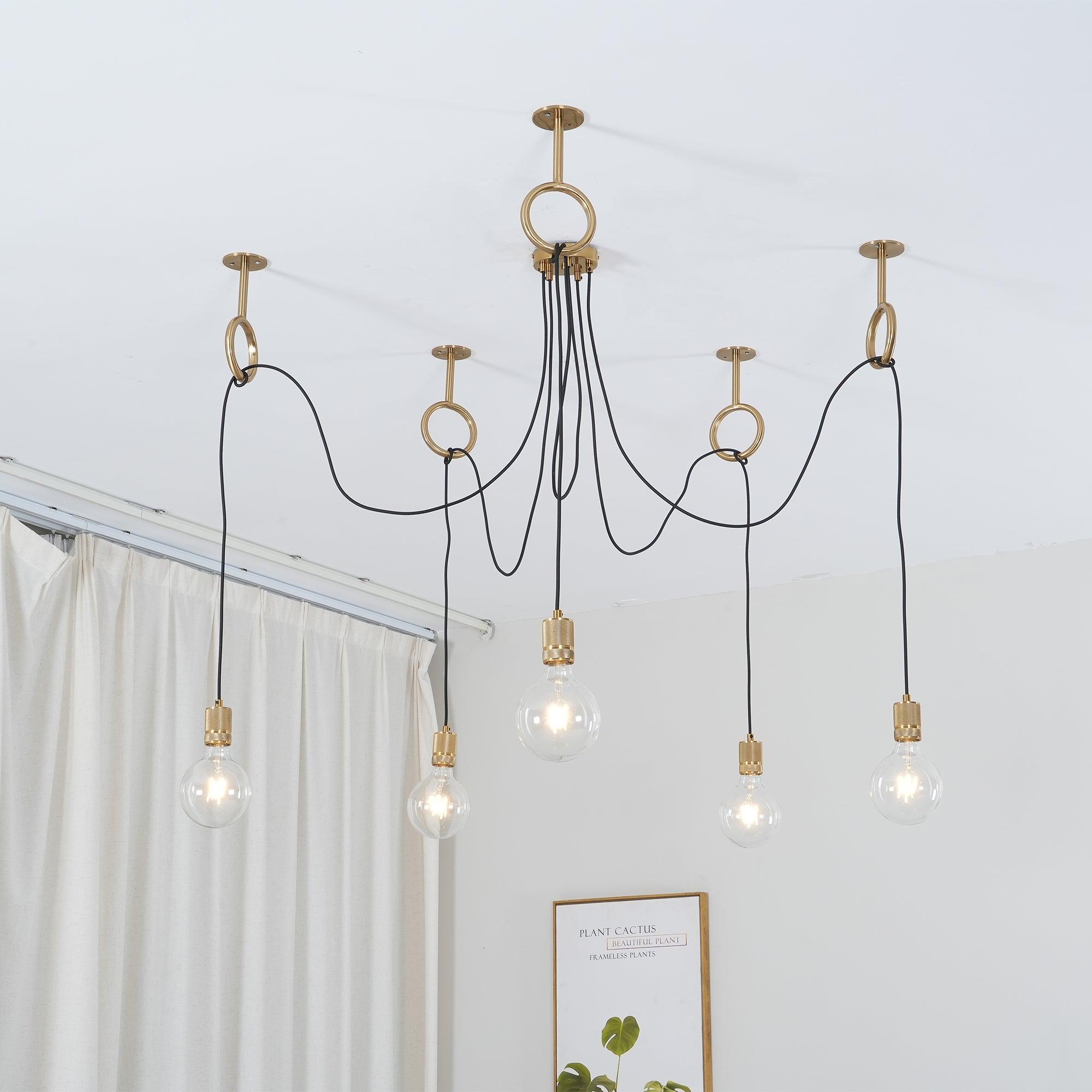 Lustra Chandelier Industrial Spider Bulb Hanging - Letslighting