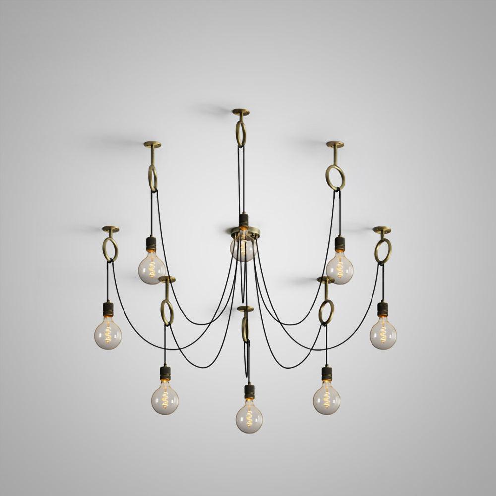 Lustra Chandelier Industrial Spider Bulb Hanging - Letslighting