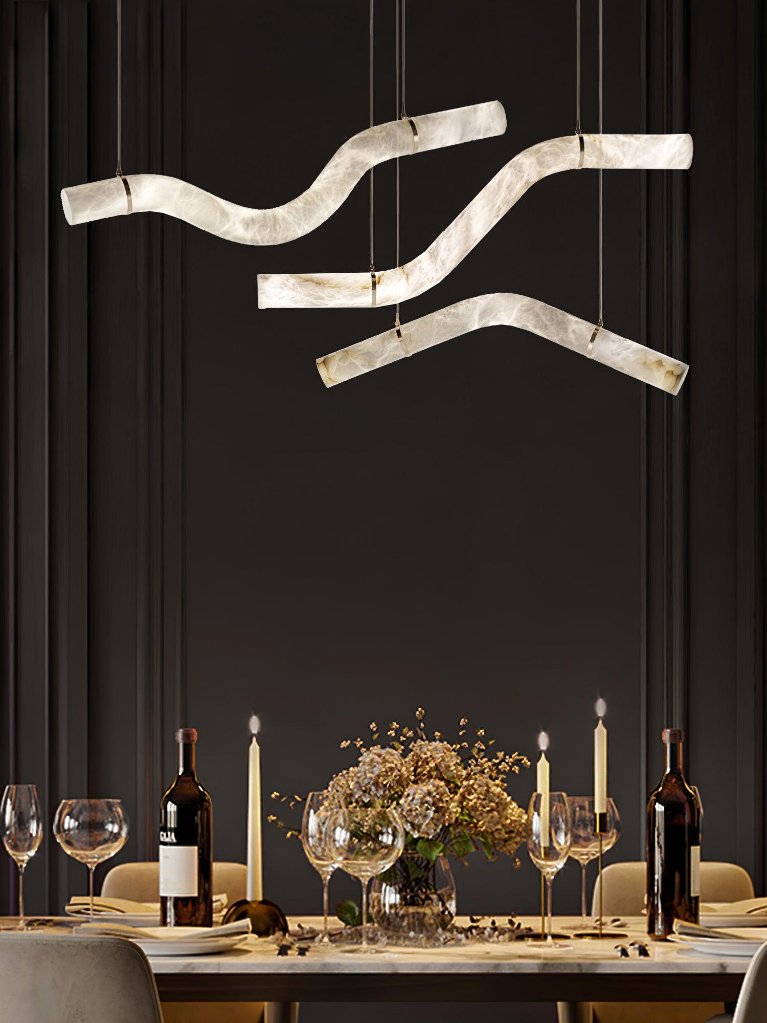 Utalyra Curved Alabaster Pendant Light - Letslighting