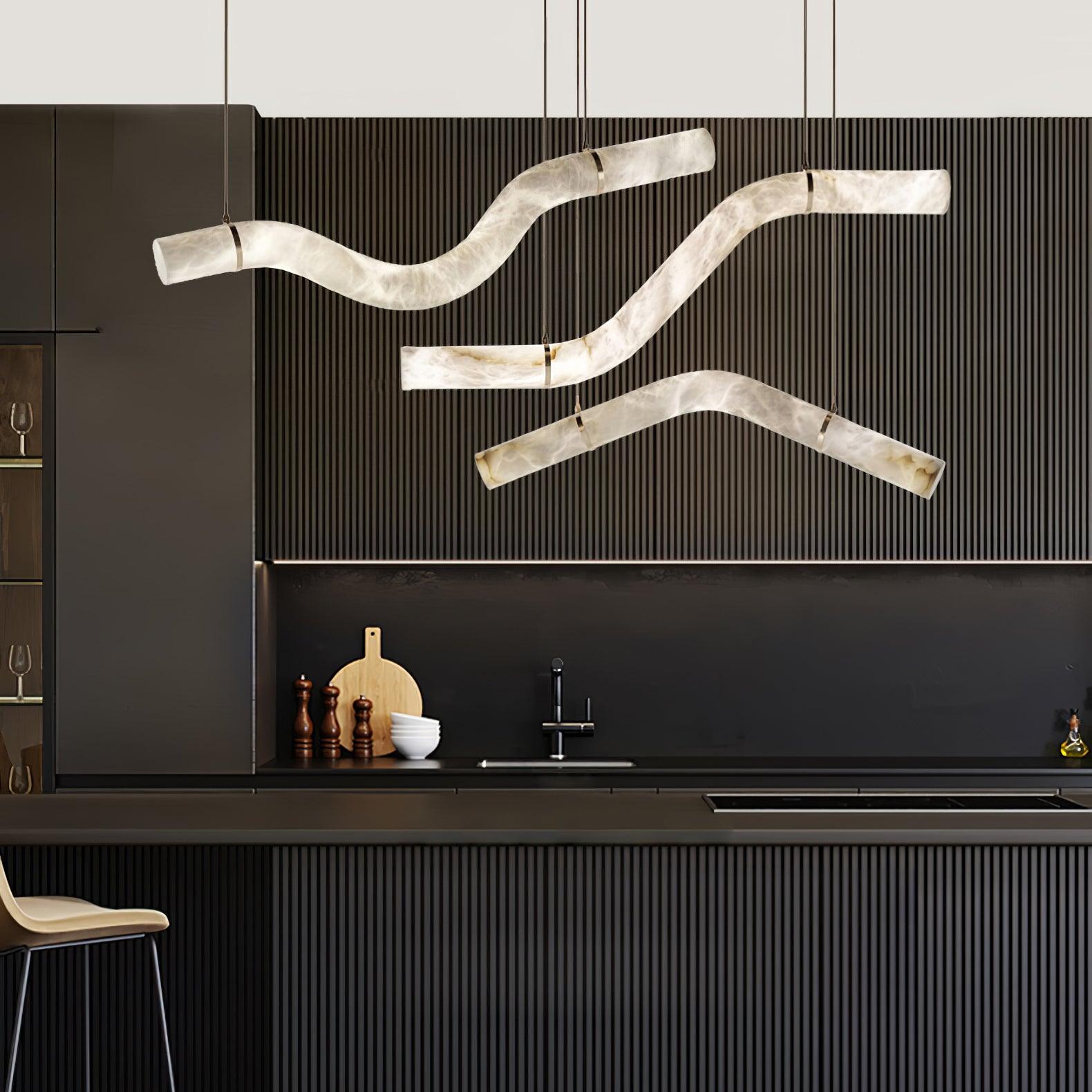 Utalyra Curved Alabaster Pendant Light - Letslighting