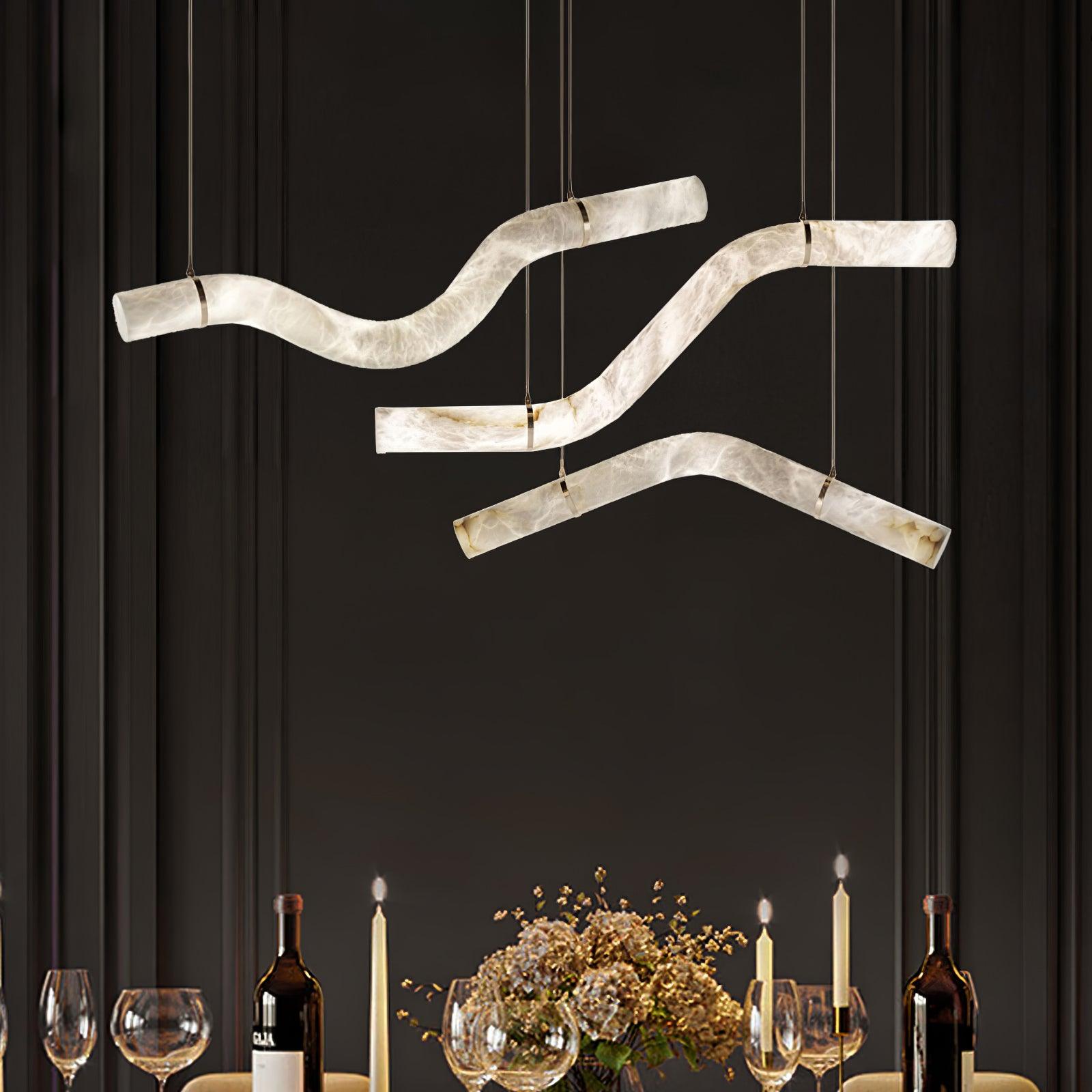 Utalyra Curved Alabaster Pendant Light - Letslighting