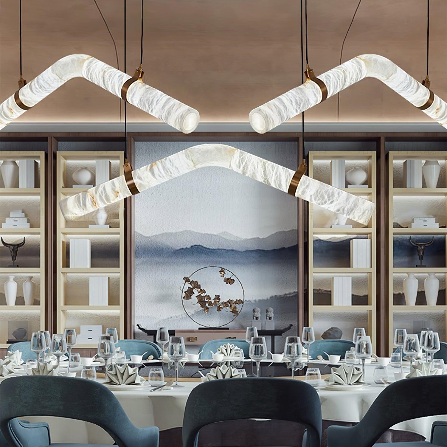 Utalyra Curved Alabaster Pendant Light - Letslighting