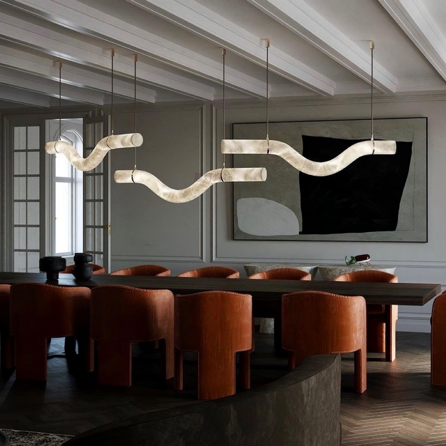 Utalyra Curved Alabaster Pendant Light - Letslighting