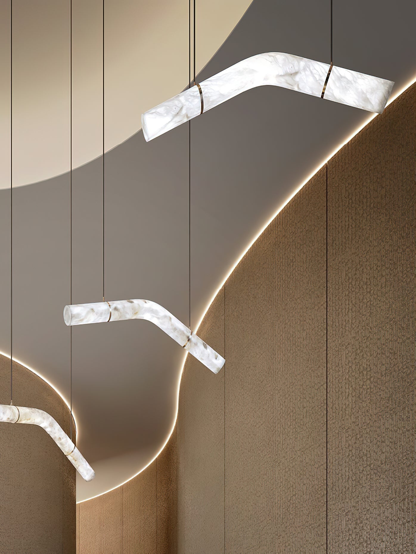 Utalyra Curved Alabaster Pendant Light - Letslighting