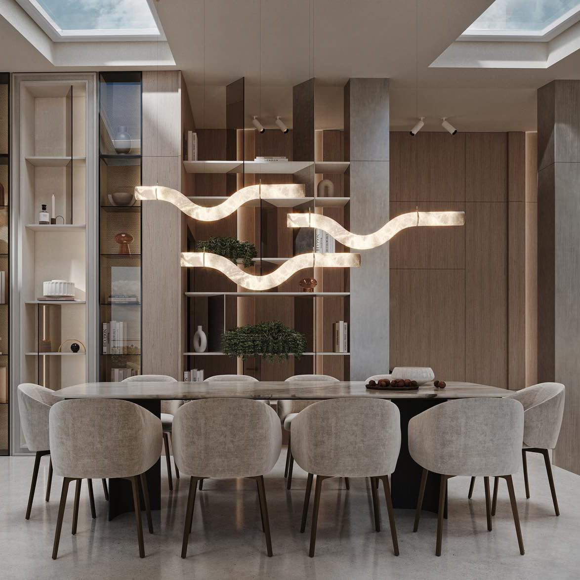 Utalyra Curved Alabaster Pendant Light - Letslighting