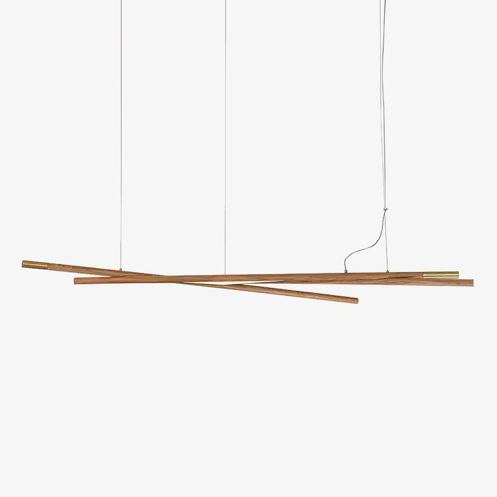 Aurora Chandelier Wooden Linear LED - Letslighting