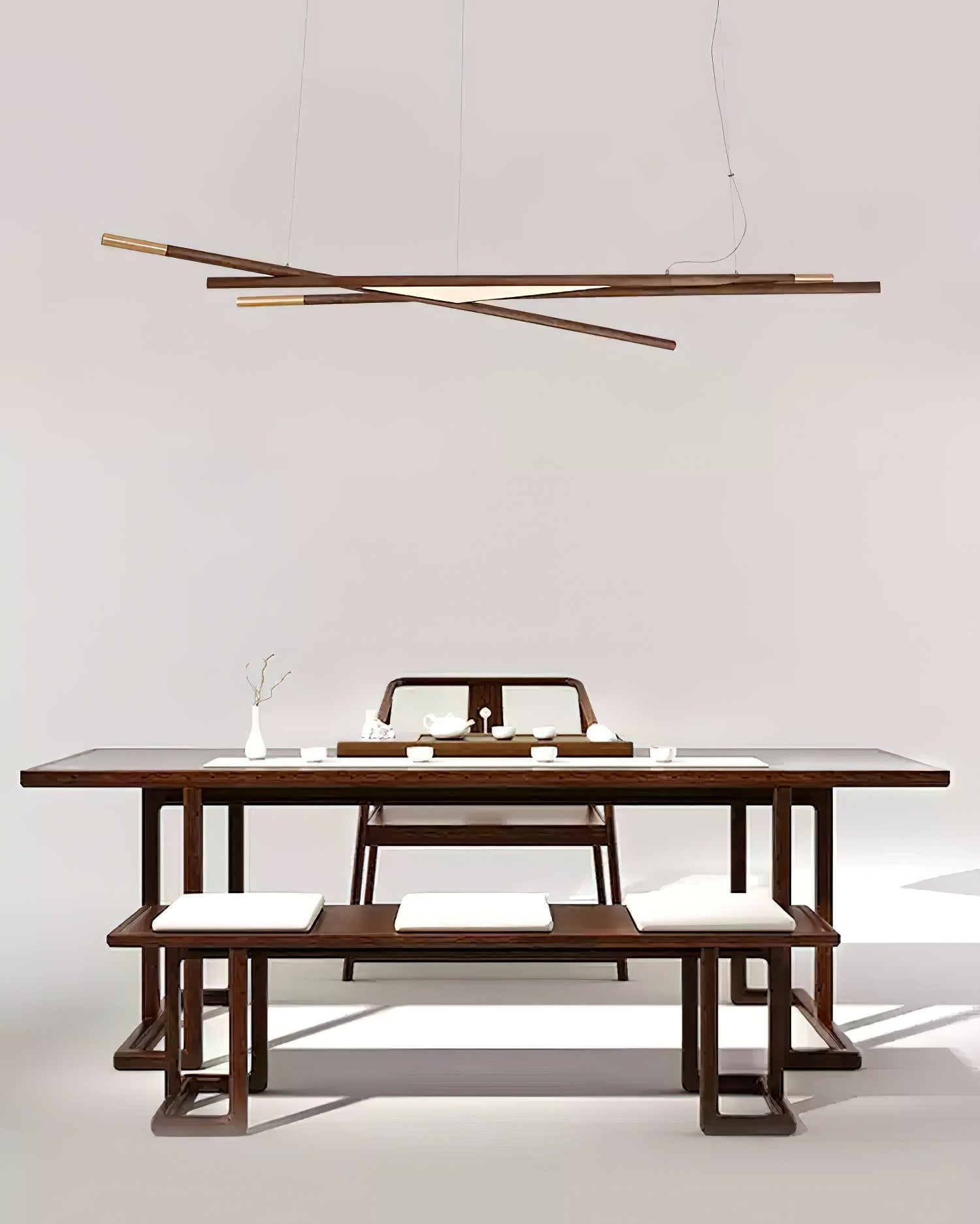 Aurora Chandelier Wooden Linear LED - Letslighting