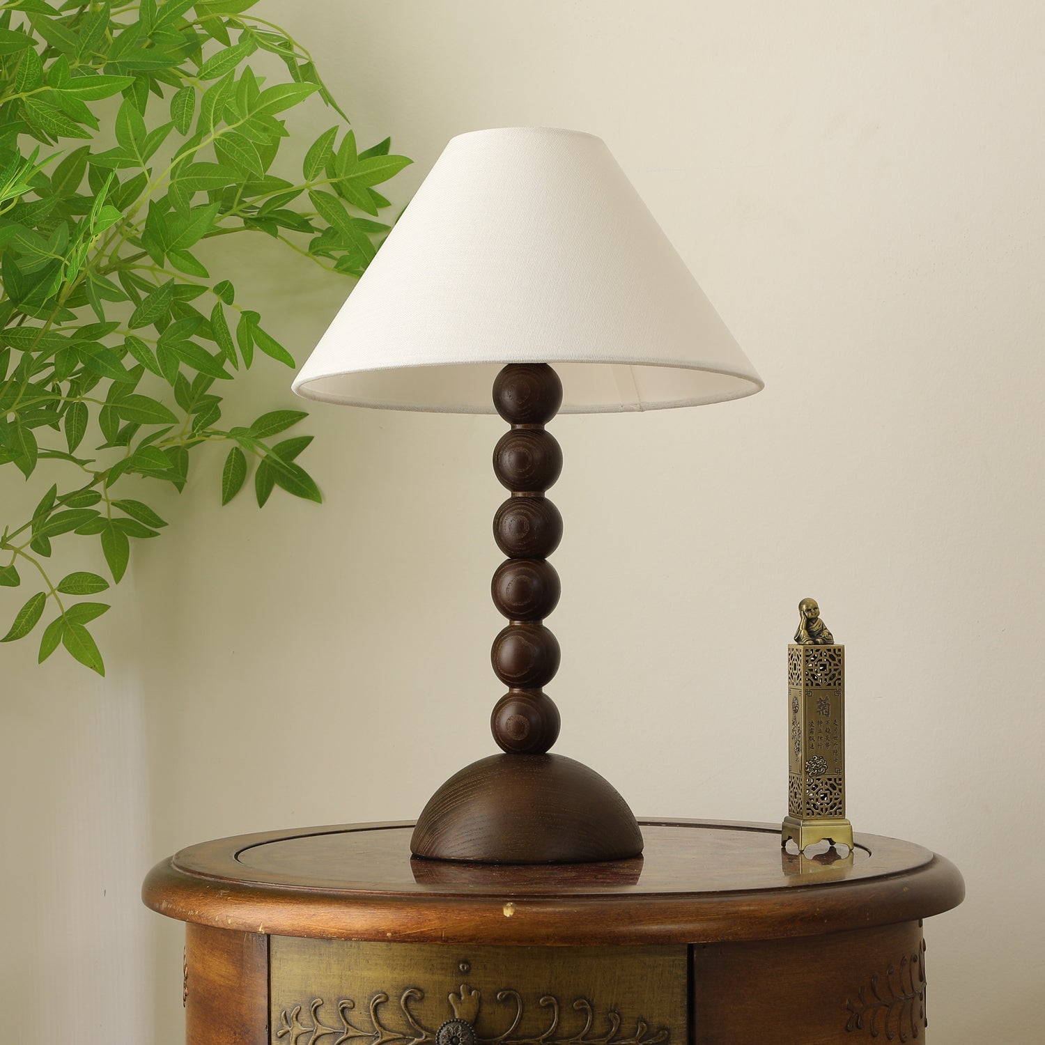 Lennox Wood & Fabric Elegant Table Lamp - Letslighting