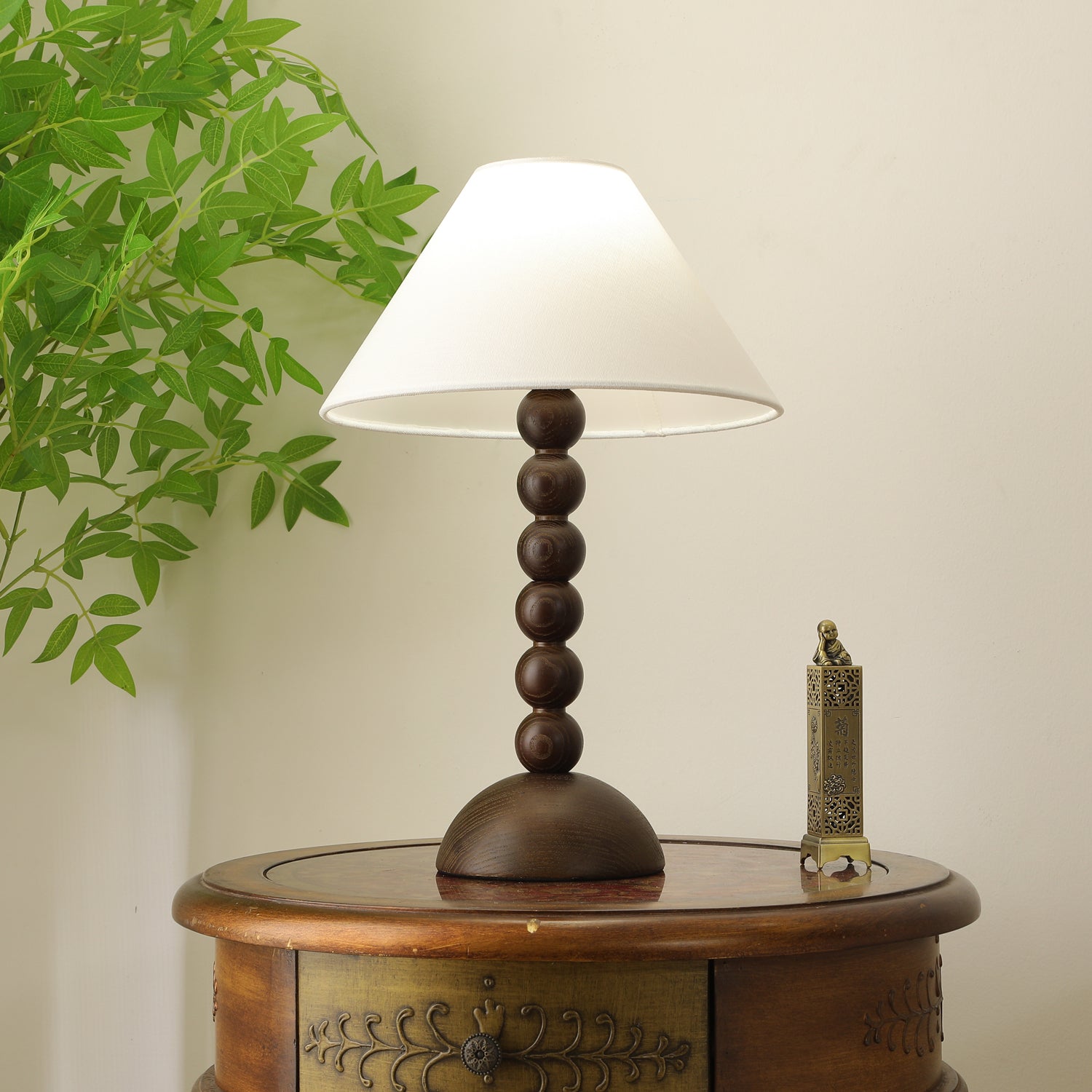 Lennox Wood & Fabric Elegant Table Lamp - Letslighting