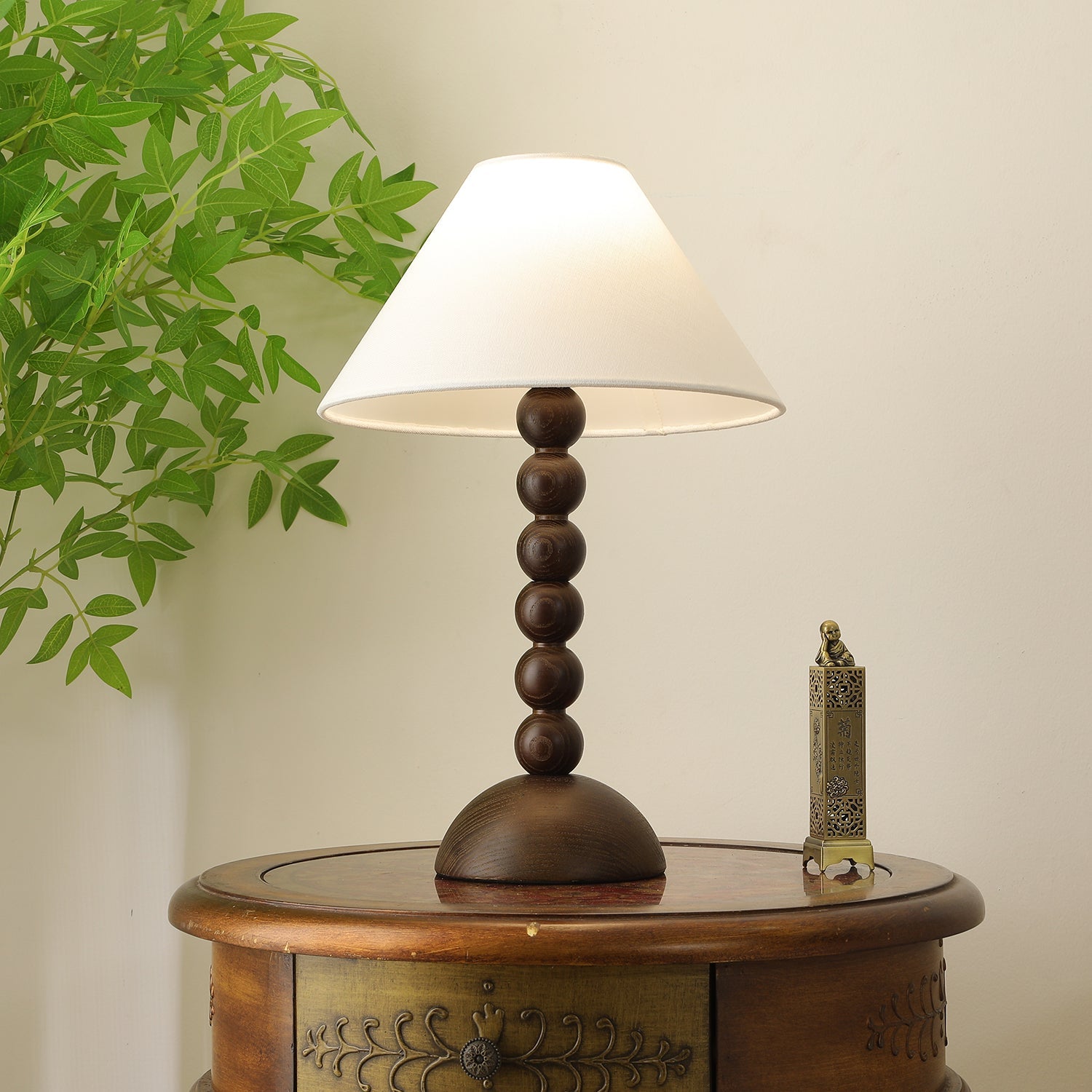 Lennox Wood & Fabric Elegant Table Lamp - Letslighting