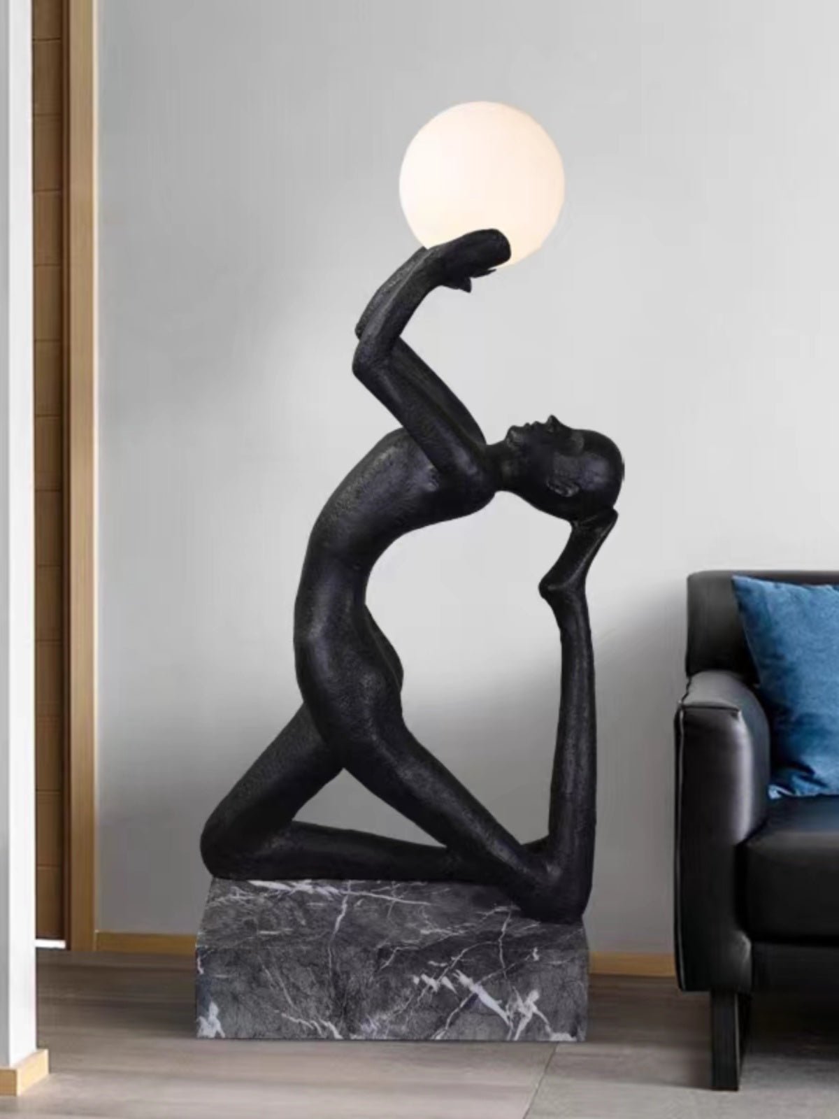 Evvinyra Contorted Black Metal Floor Lamp - Blowlighting