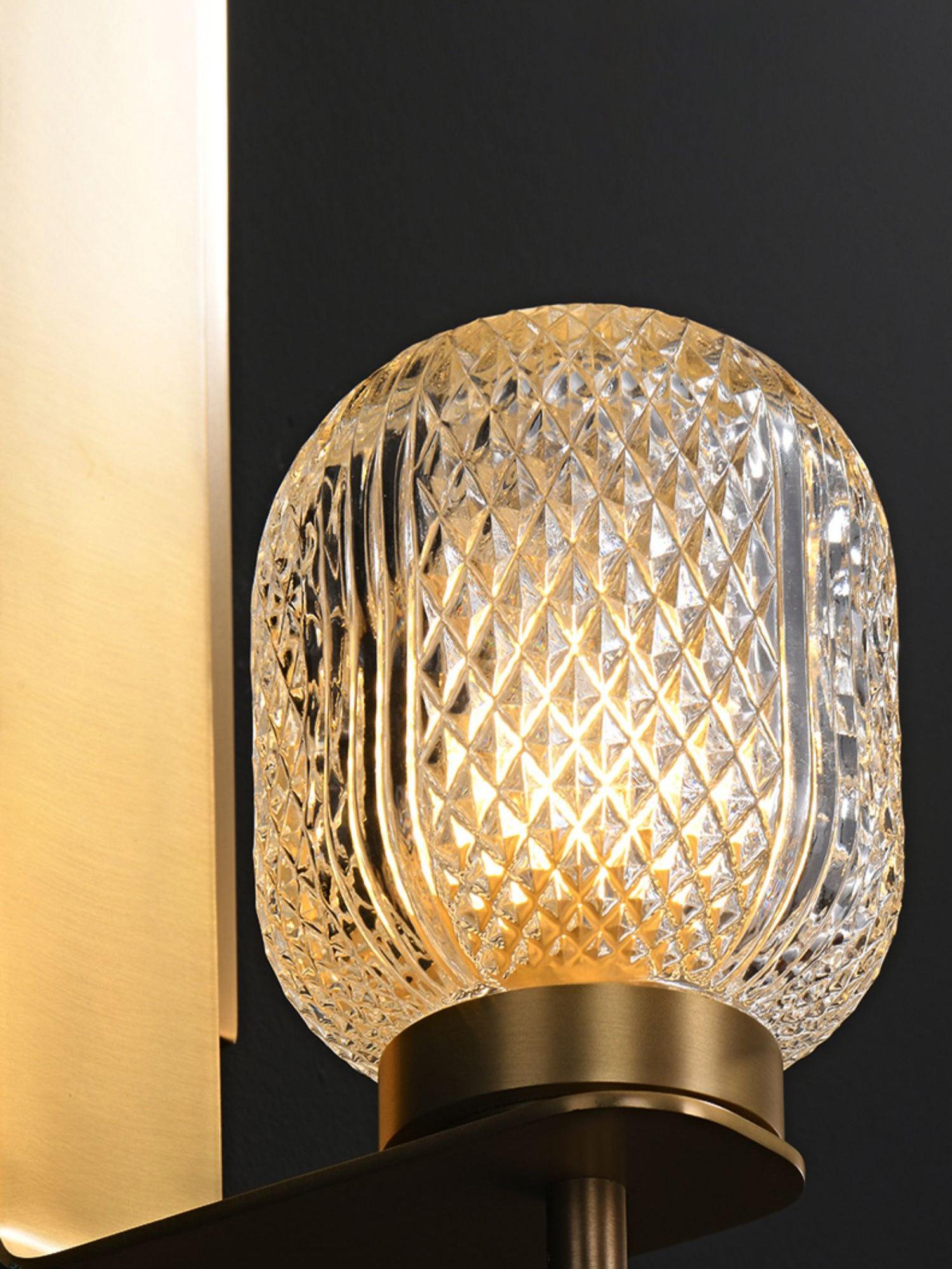 Nyrinaris Premium Nordic Art Brass Glass Wall Light - Letslighting
