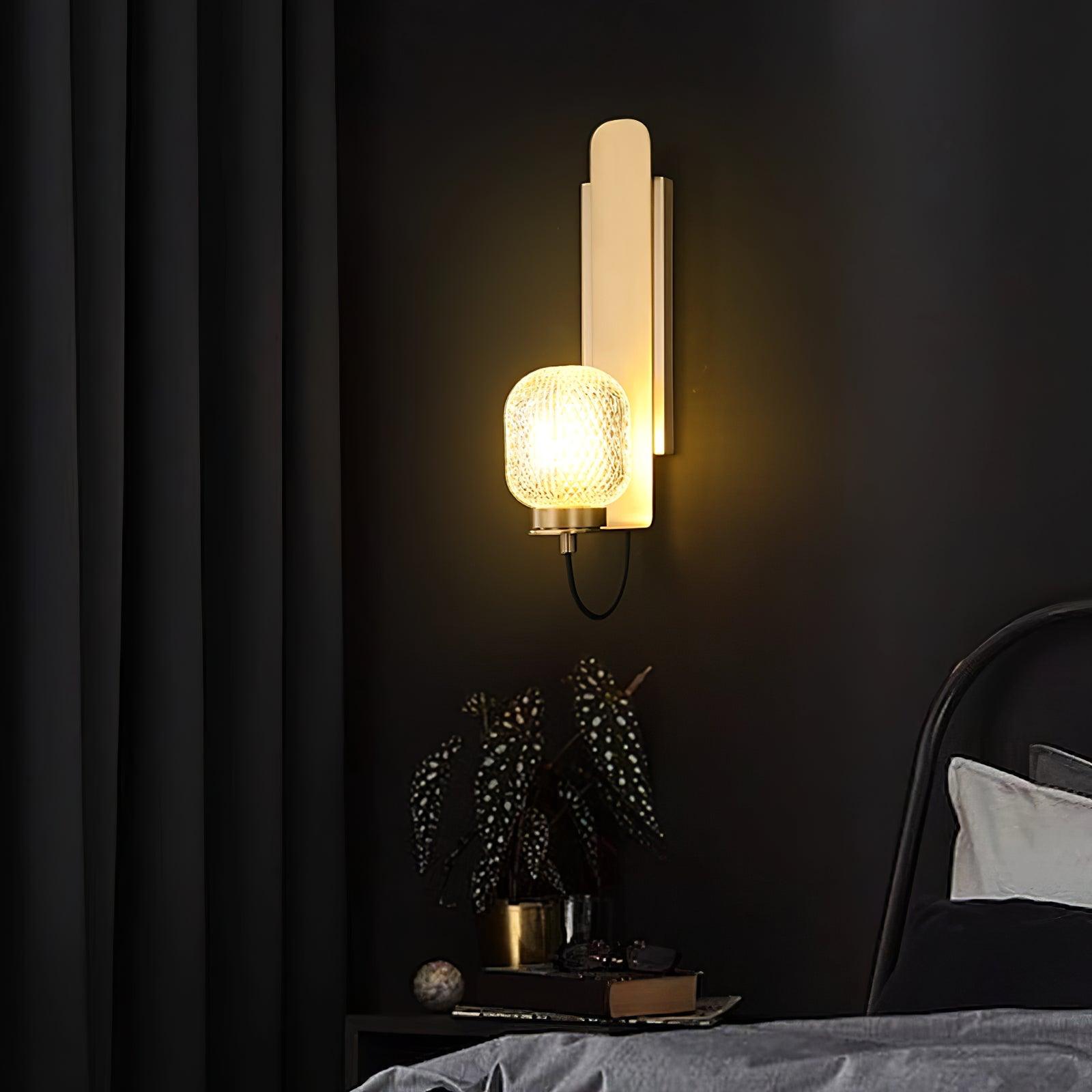Nyrinaris Premium Nordic Art Brass Glass Wall Light - Letslighting