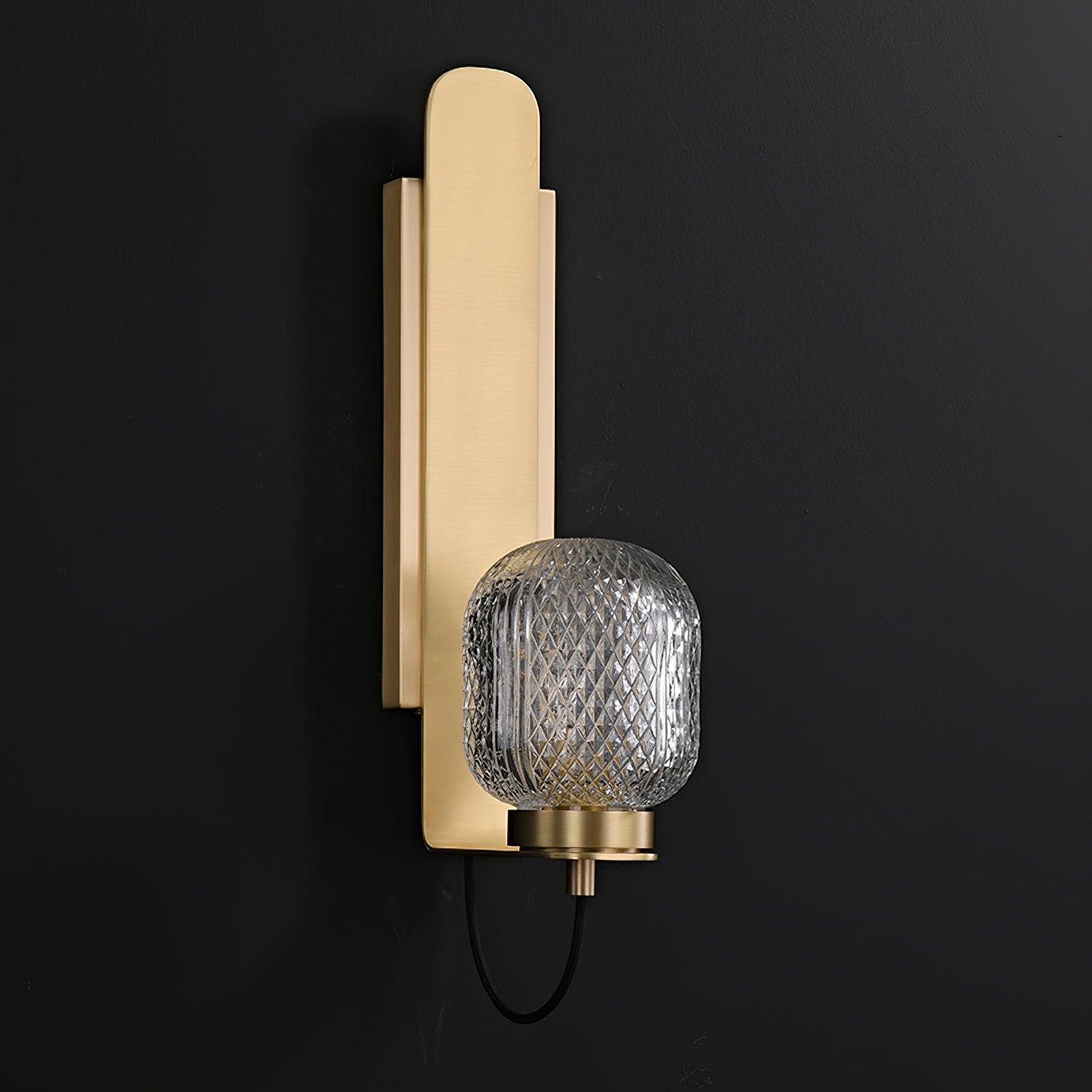 Nyrinaris Premium Nordic Art Brass Glass Wall Light - Letslighting
