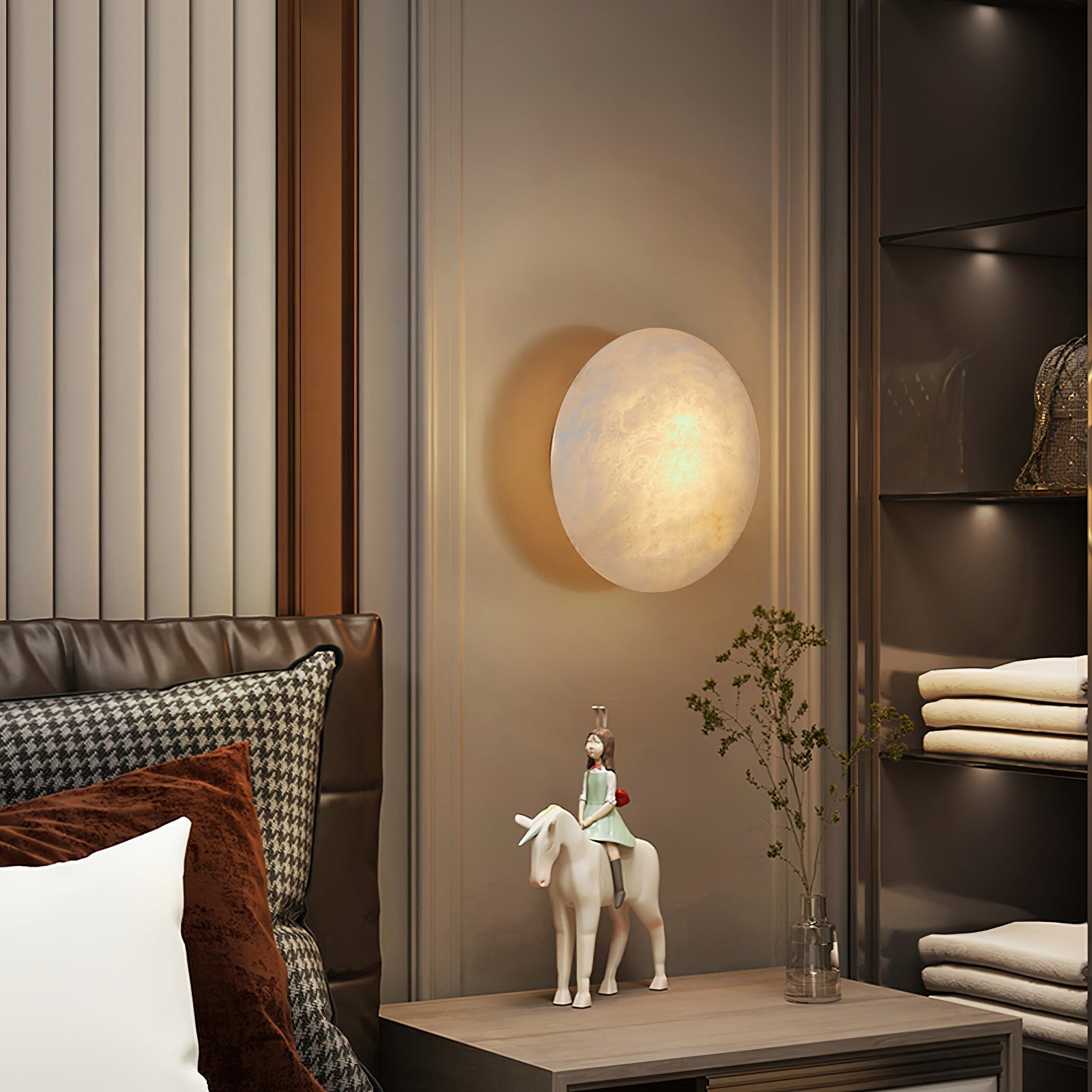 Ilvinan Modern Minimalist Single Alabaster Wall Lamp - Letslighting