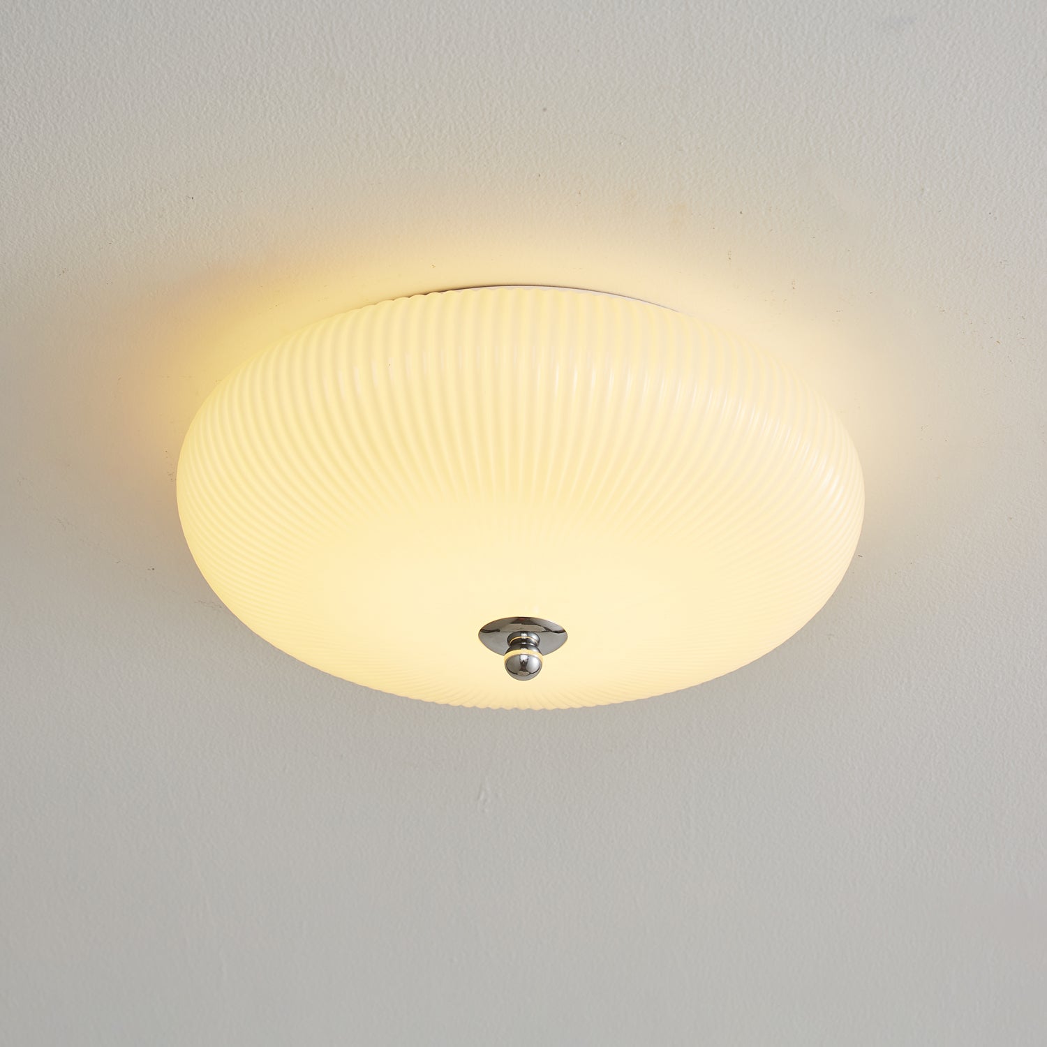 Vatalel Nordic Art Ivory Ripple Glass Ceiling Light - Letslighting