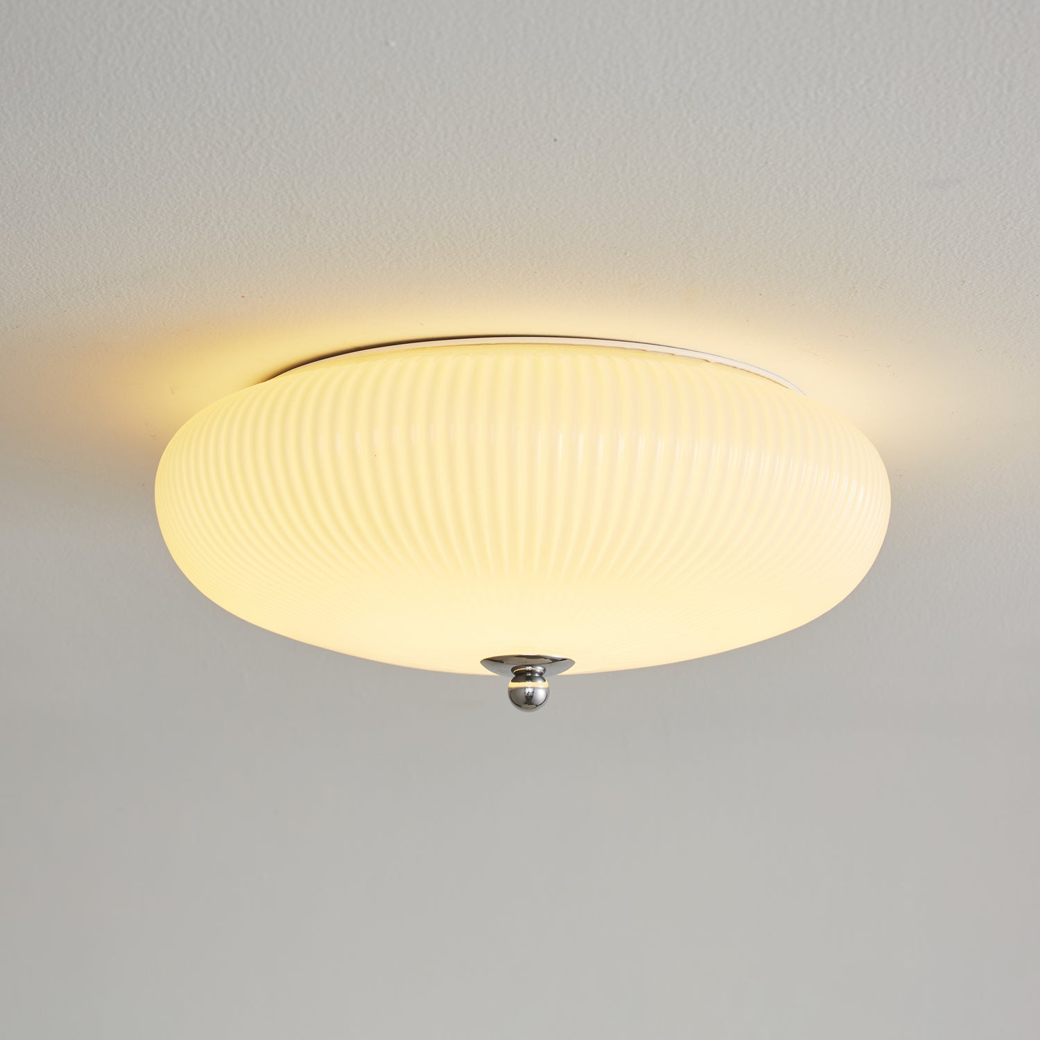 Vatalel Nordic Art Ivory Ripple Glass Ceiling Light - Letslighting