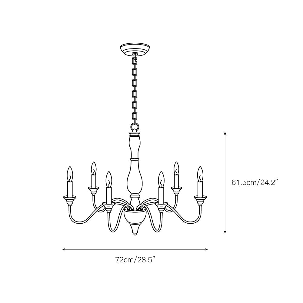 Eurloryra Vintage Candle Hand-carved Wood Chandelier - Letslighting