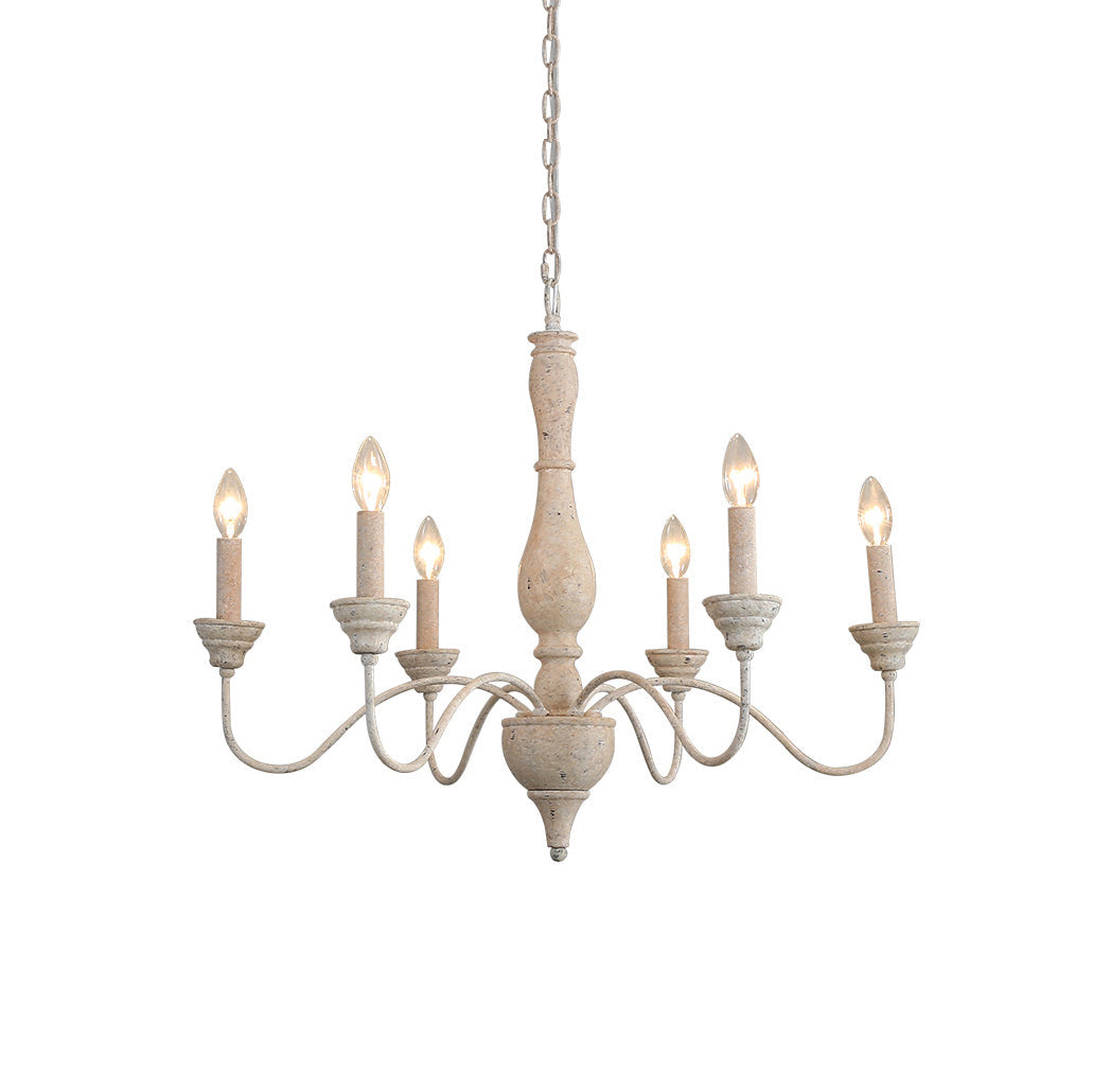 Eurloryra Vintage Candle Hand-carved Wood Chandelier - Letslighting