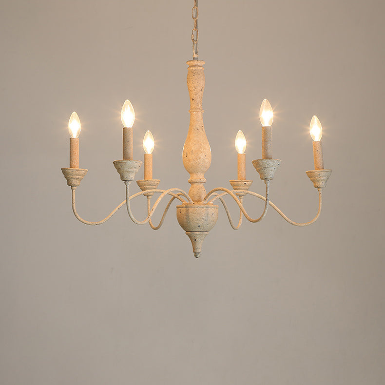 Eurloryra Vintage Candle Hand-carved Wood Chandelier - Letslighting