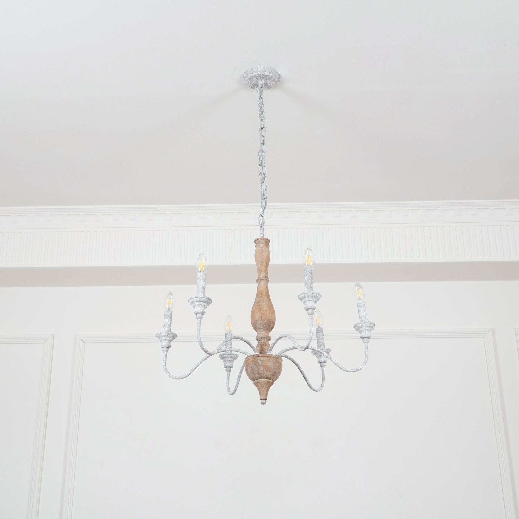 Eurloryra Vintage Candle Hand-carved Wood Chandelier - Letslighting