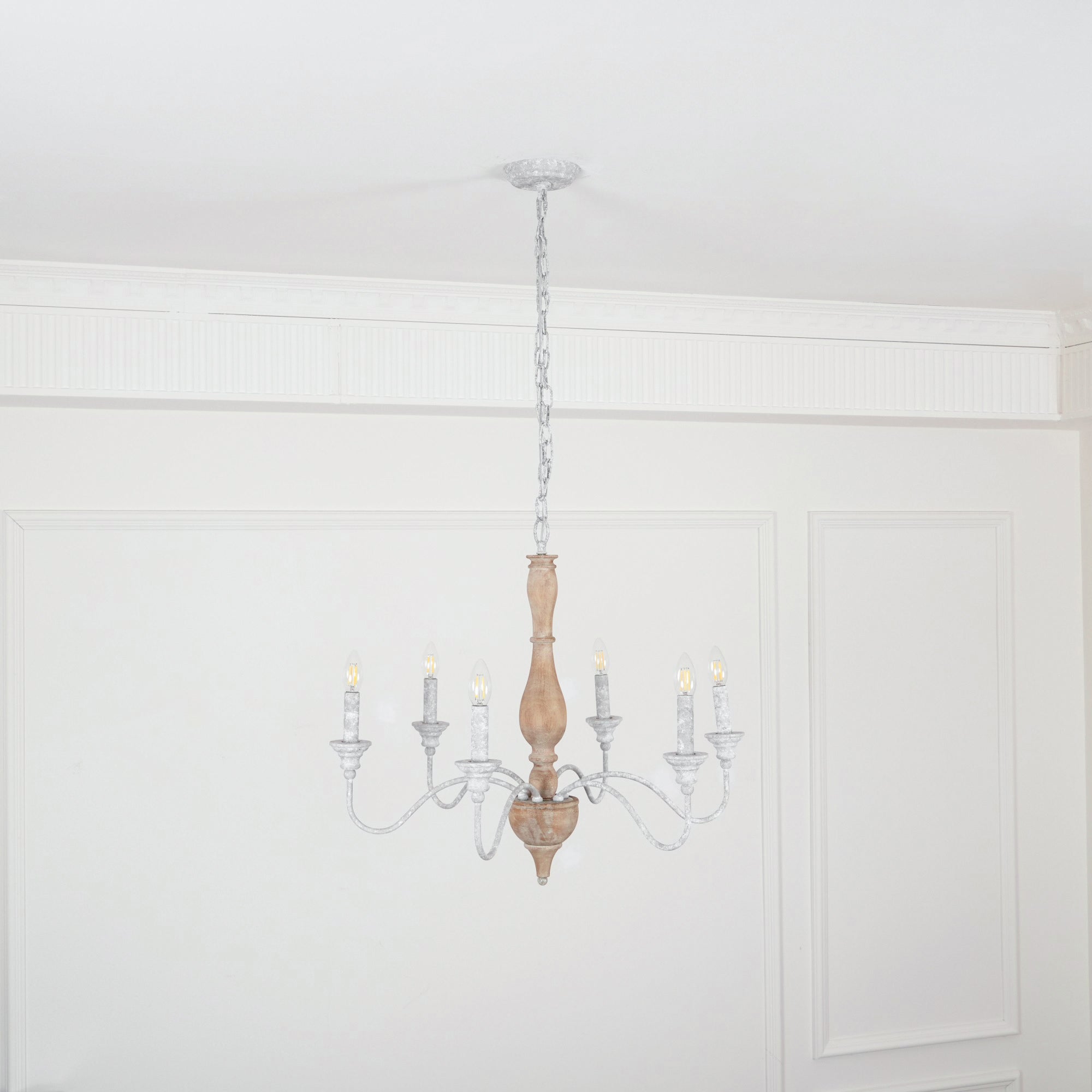 Eurloryra Vintage Candle Hand-carved Wood Chandelier - Letslighting