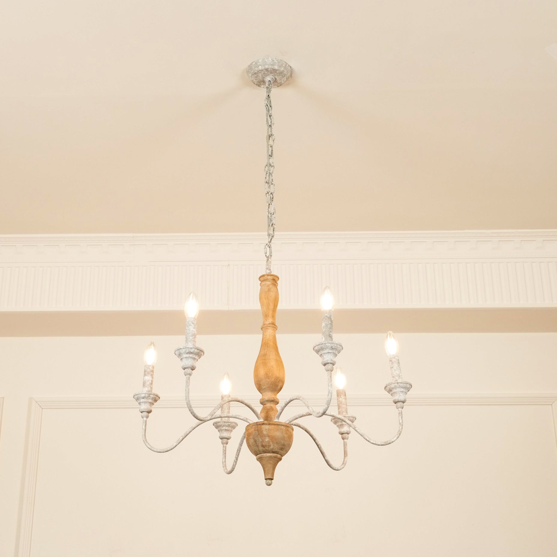 Eurloryra Vintage Candle Hand-carved Wood Chandelier - Letslighting