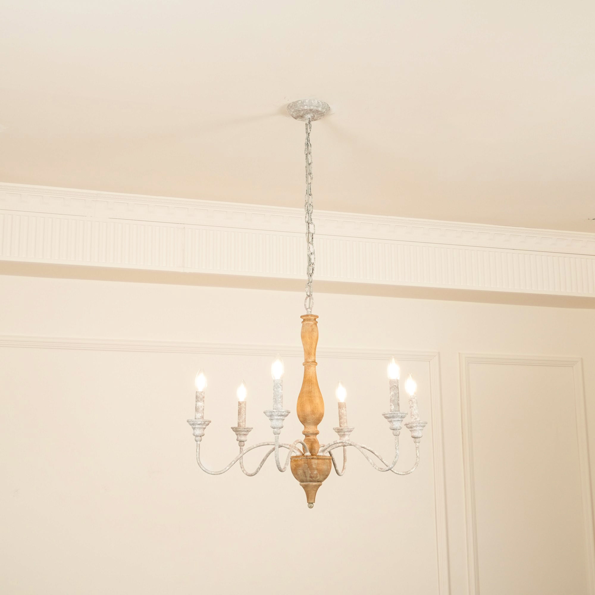 Eurloryra Vintage Candle Hand-carved Wood Chandelier - Letslighting