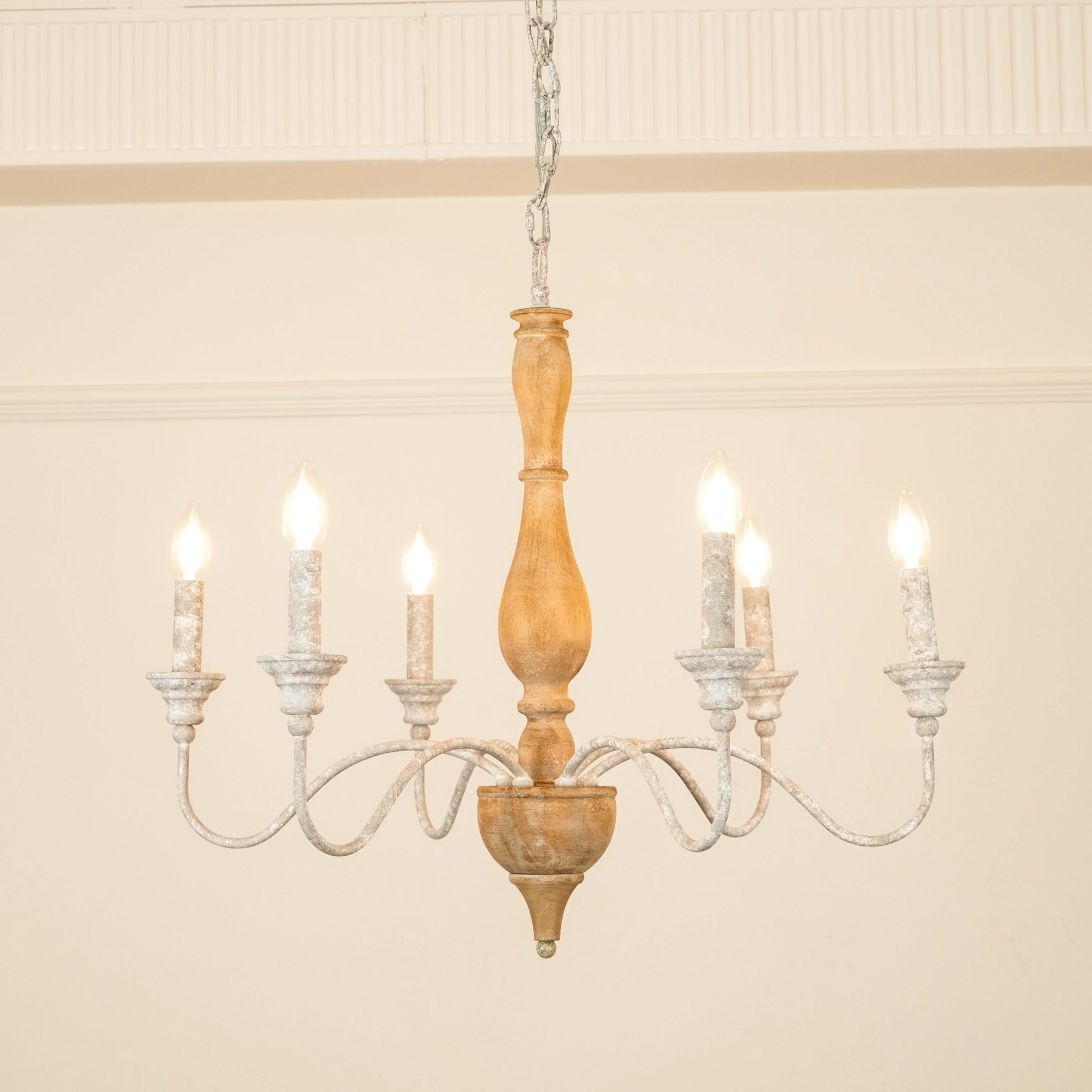 Eurloryra Vintage Candle Hand-carved Wood Chandelier - Letslighting