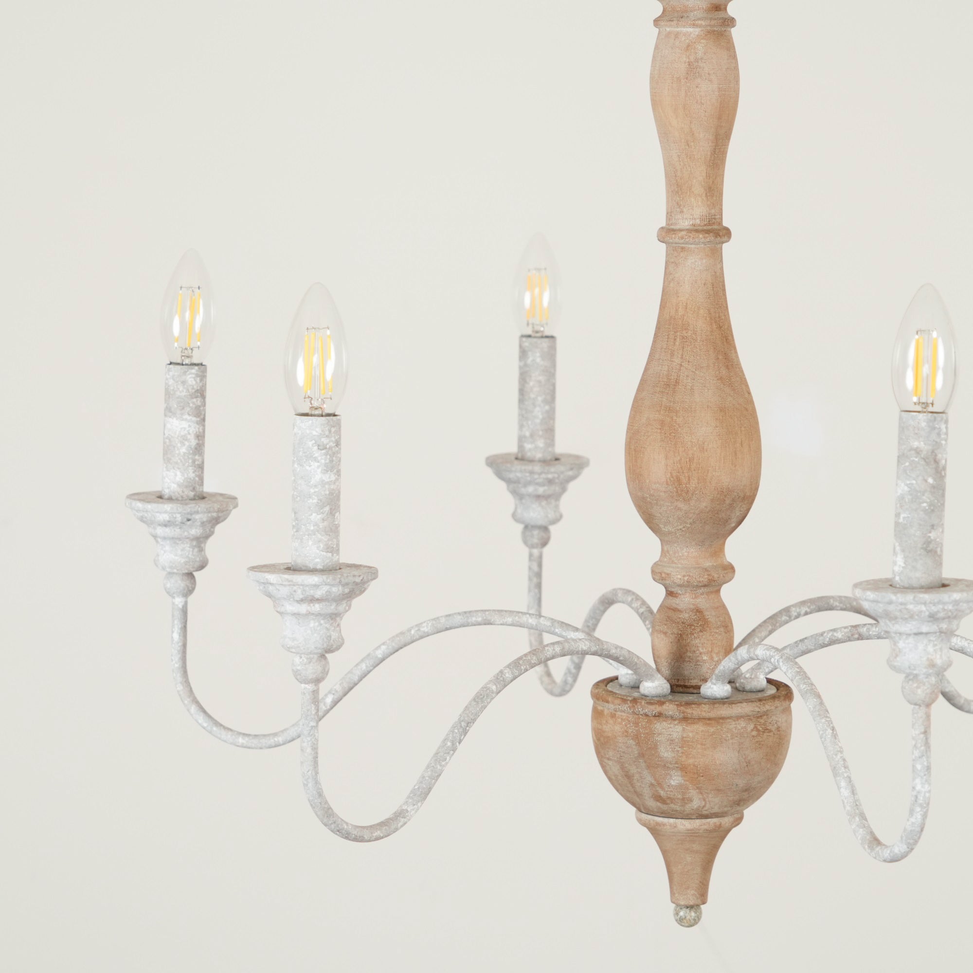 Eurloryra Vintage Candle Hand-carved Wood Chandelier - Letslighting