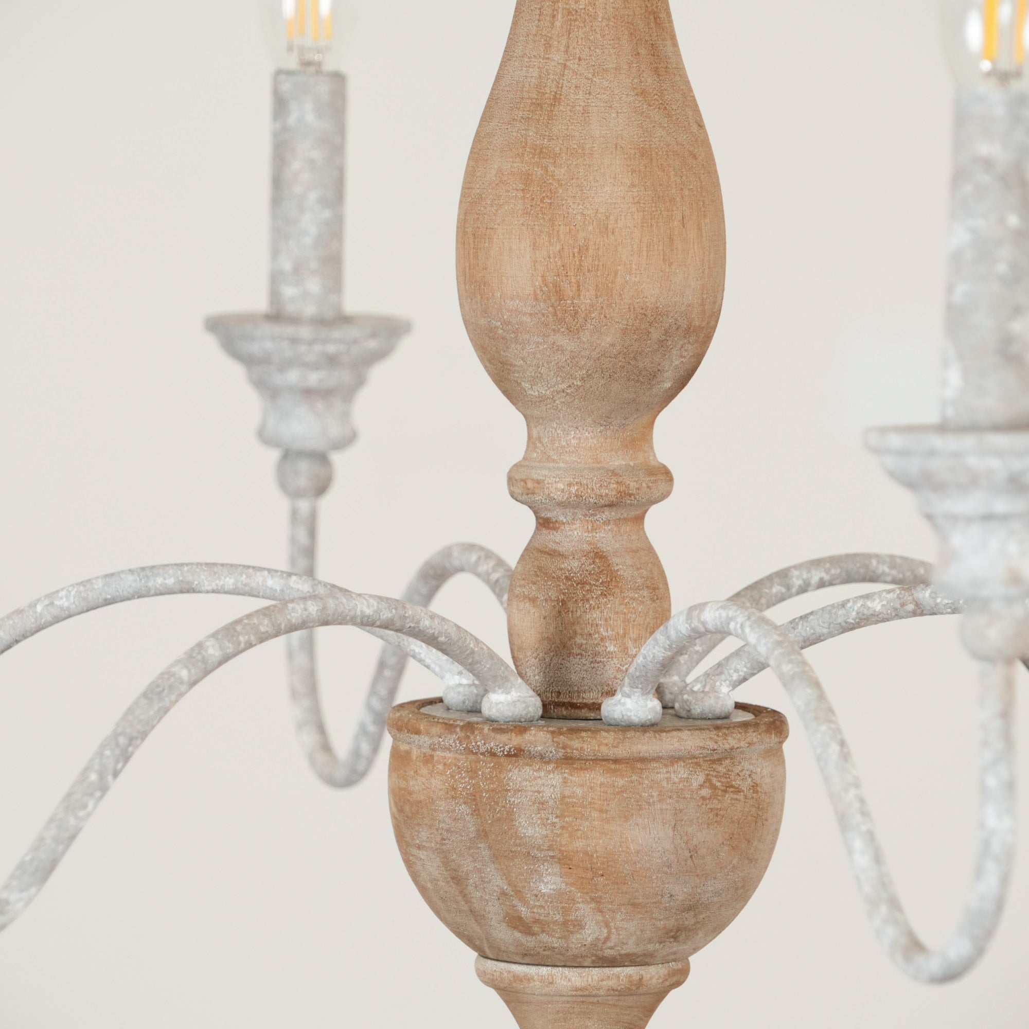 Eurloryra Vintage Candle Hand-carved Wood Chandelier - Letslighting