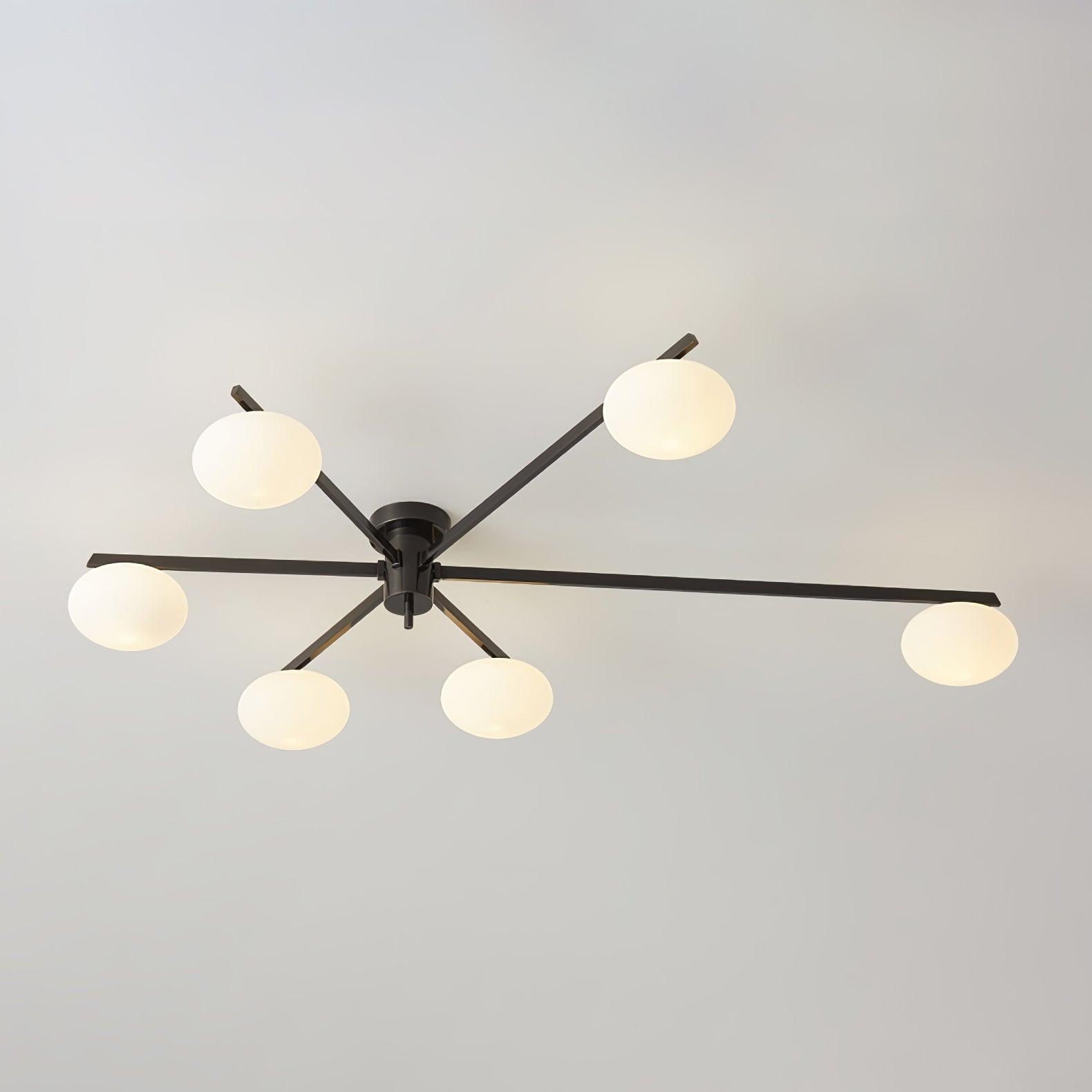 Lustra Ceiling Lamp Black White Glass - Letslighting