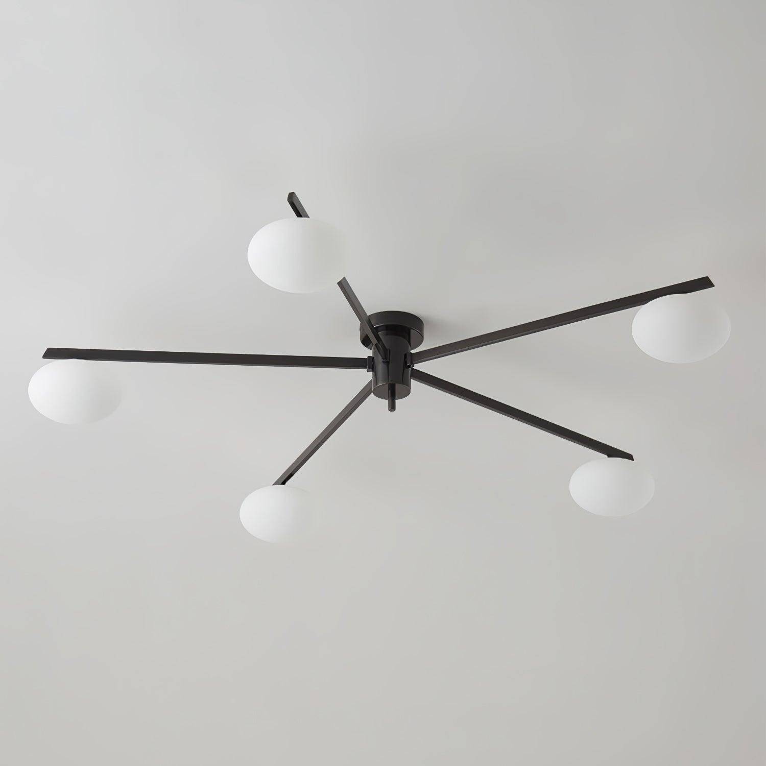 Lustra Ceiling Lamp Black White Glass - Letslighting