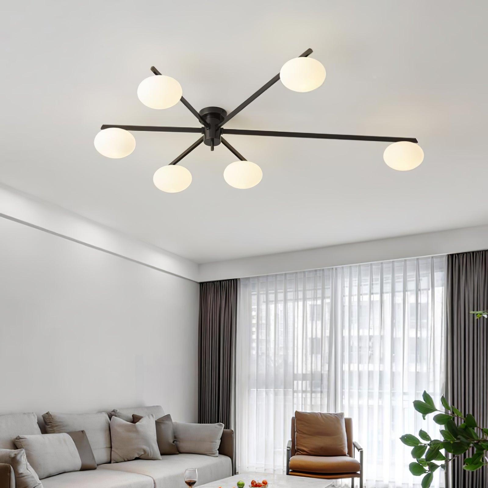 Valentina Modern Glass Black Ceiling Light - Letslighting