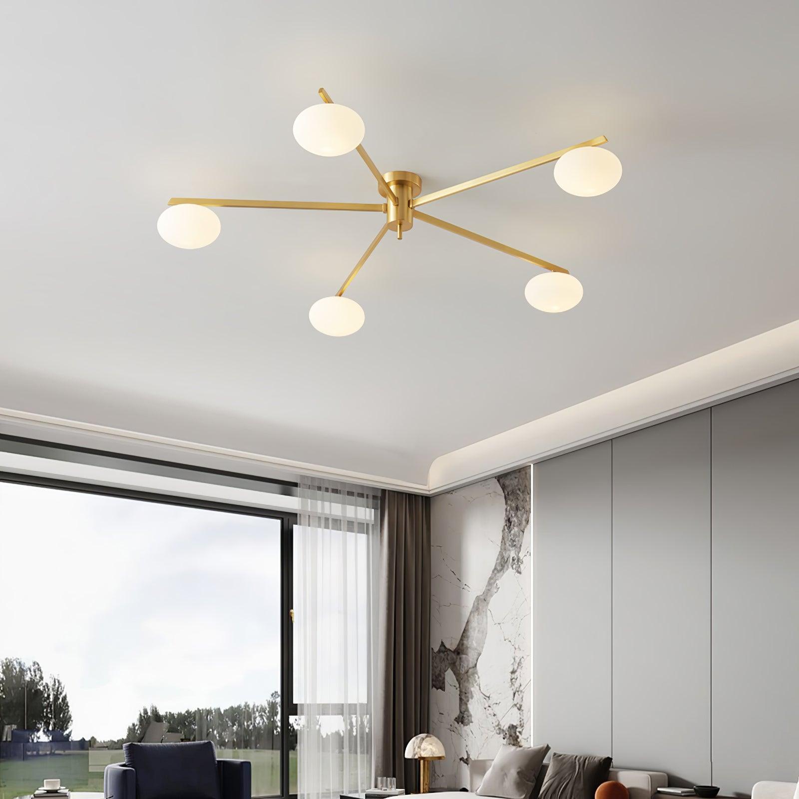 Lustra Ceiling Lamp Black White Glass - Letslighting
