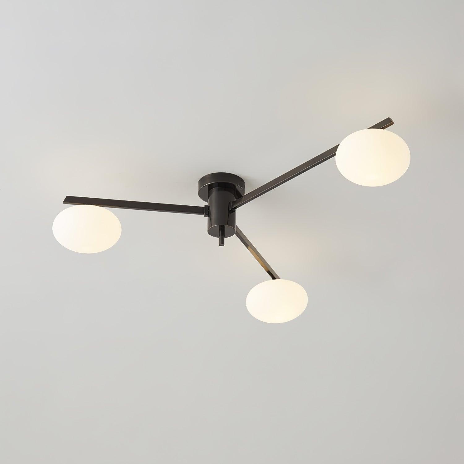 Lustra Ceiling Lamp Black White Glass - Letslighting