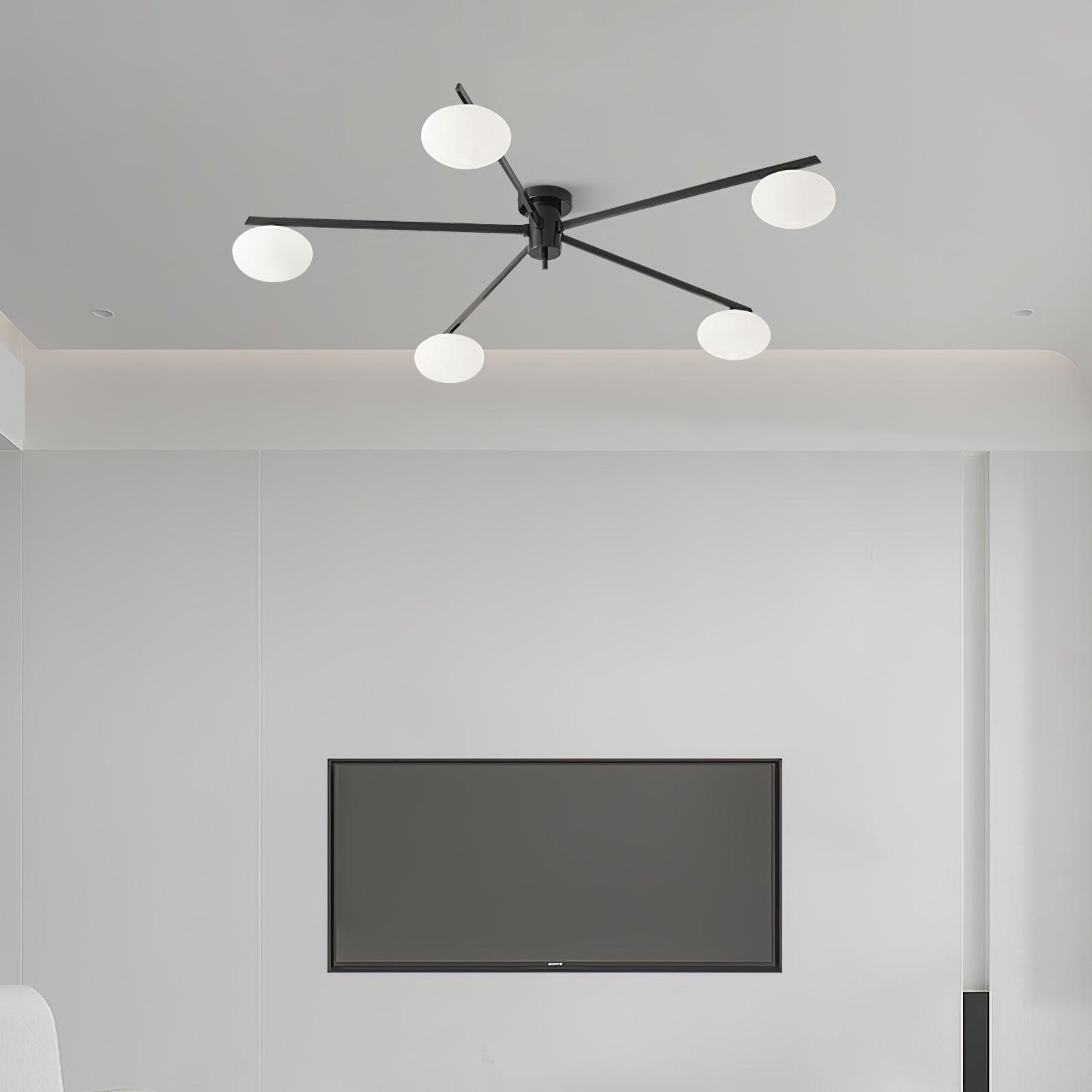 Lustra Ceiling Lamp Black White Glass - Letslighting