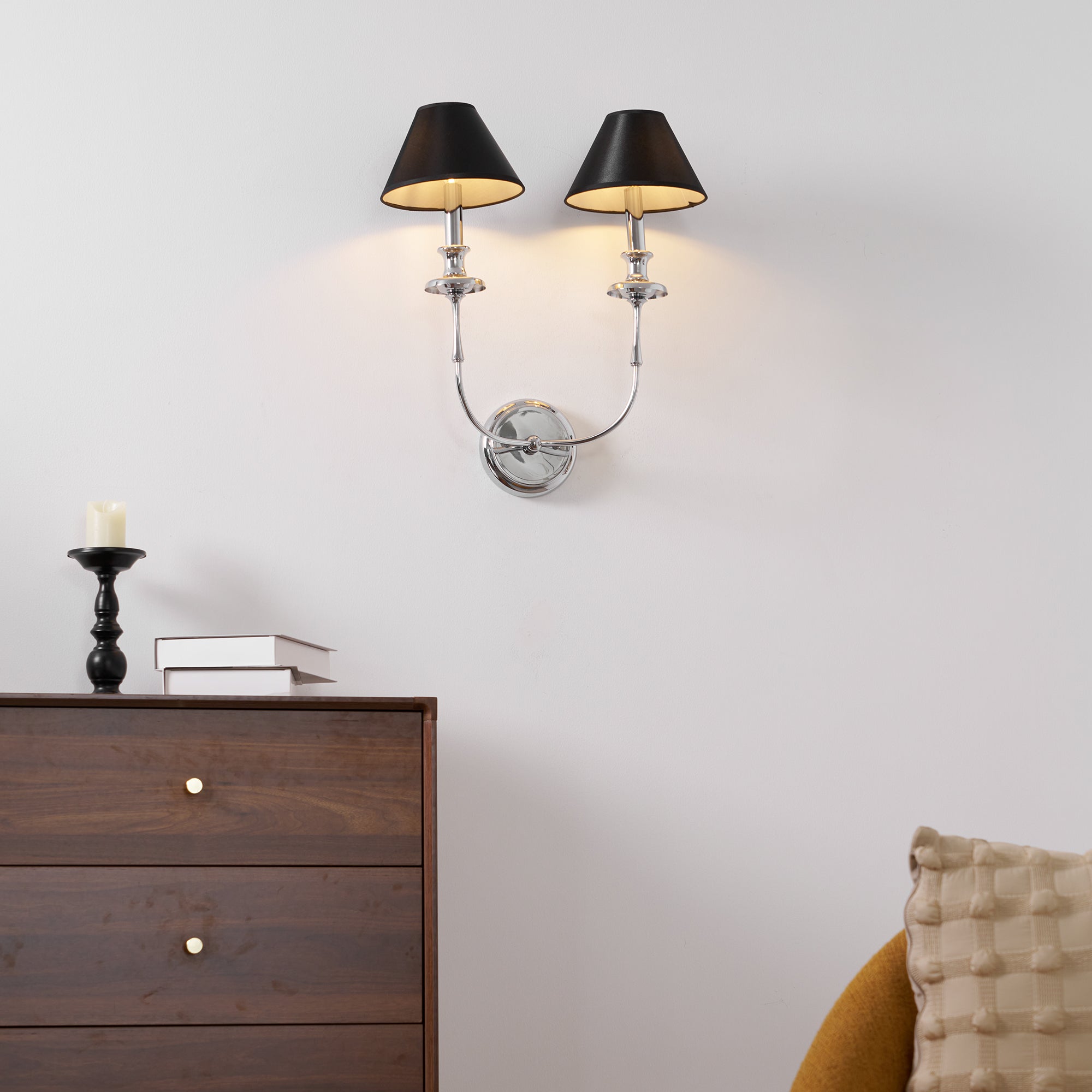 Vedoror Vintage Industrial Brass Fabric Wall Lamp - Letslighting