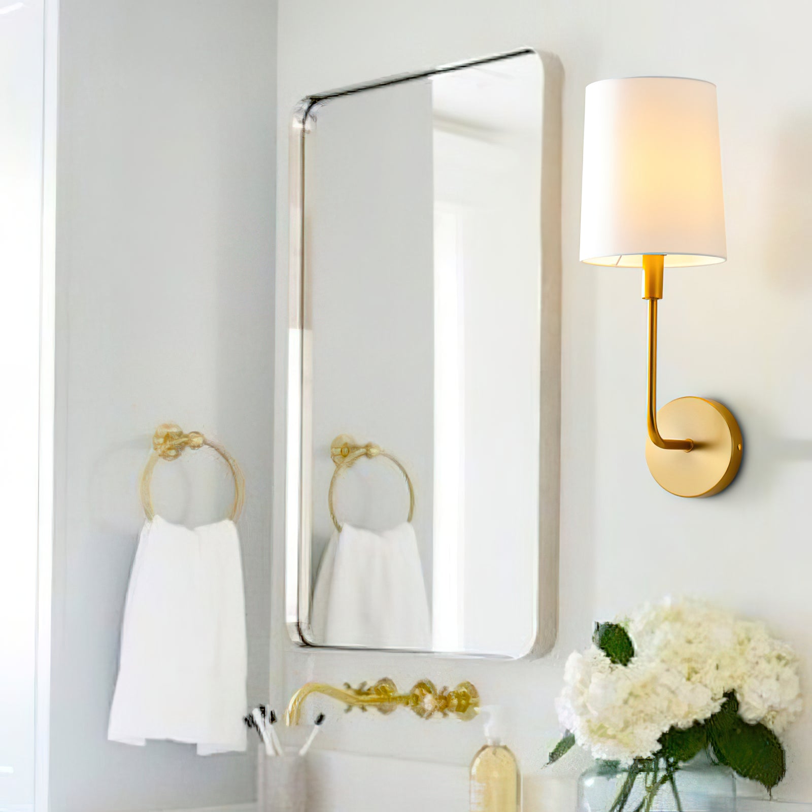 Orvynia Modern Minimalist Brass Fabric Wall Lamp - Letslighting