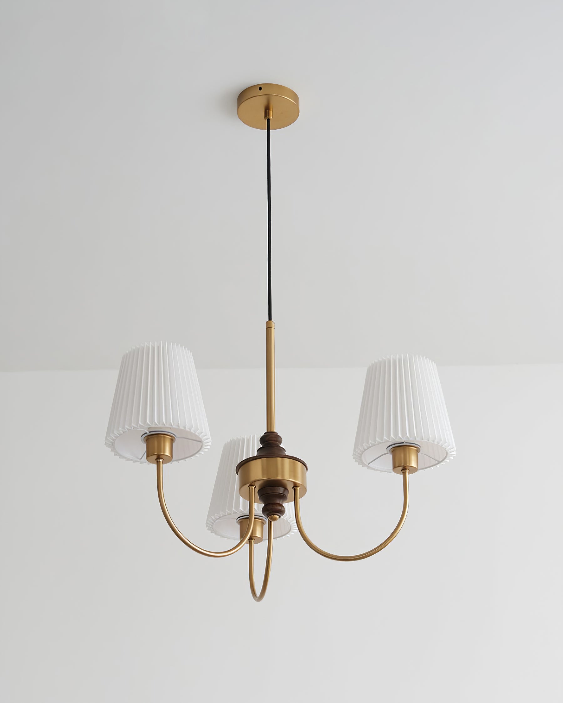 Jeremiah Chandelier Brass White Pleated - Letslighting