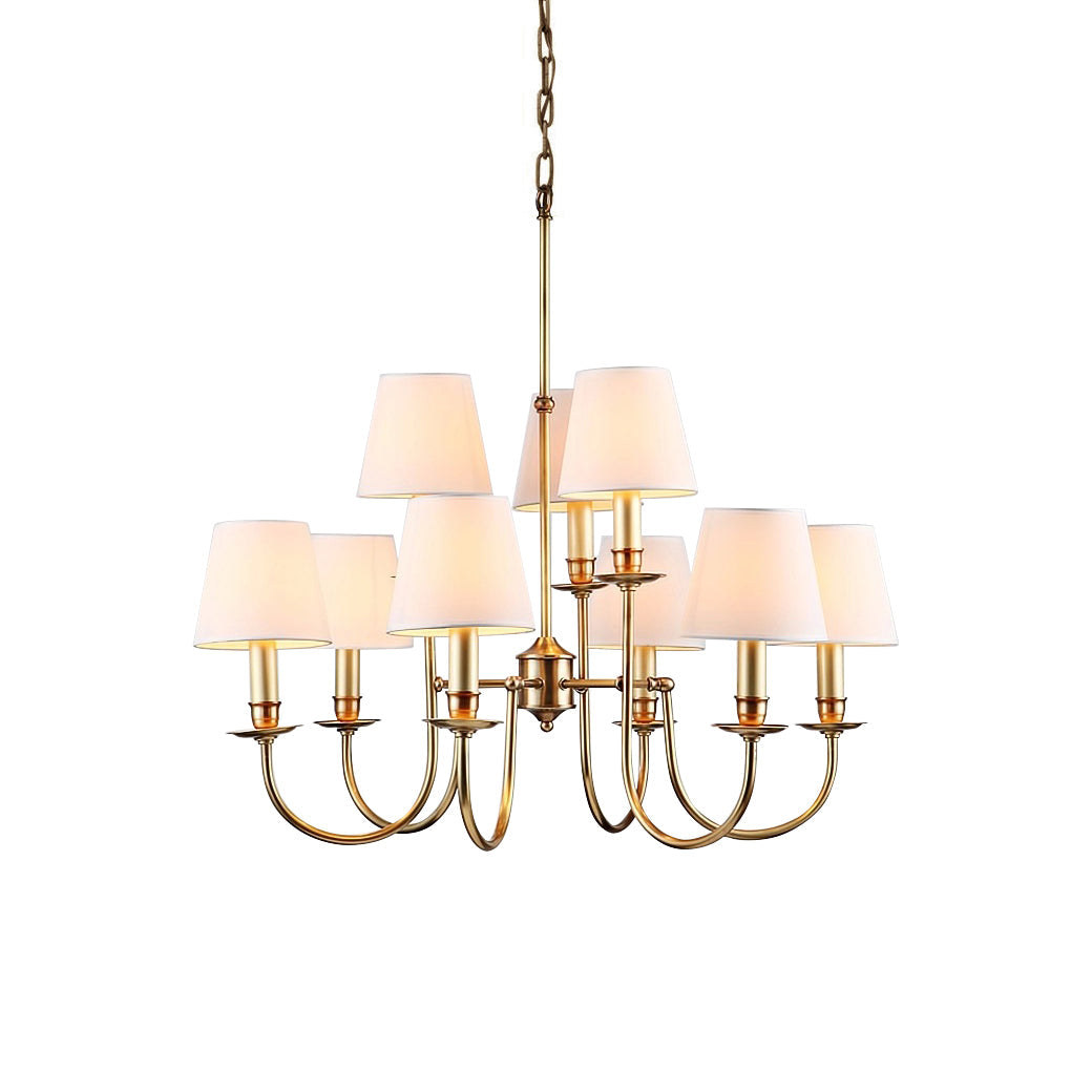 Vilorira Vintage Brass Fabric Chandelier - Letslighting