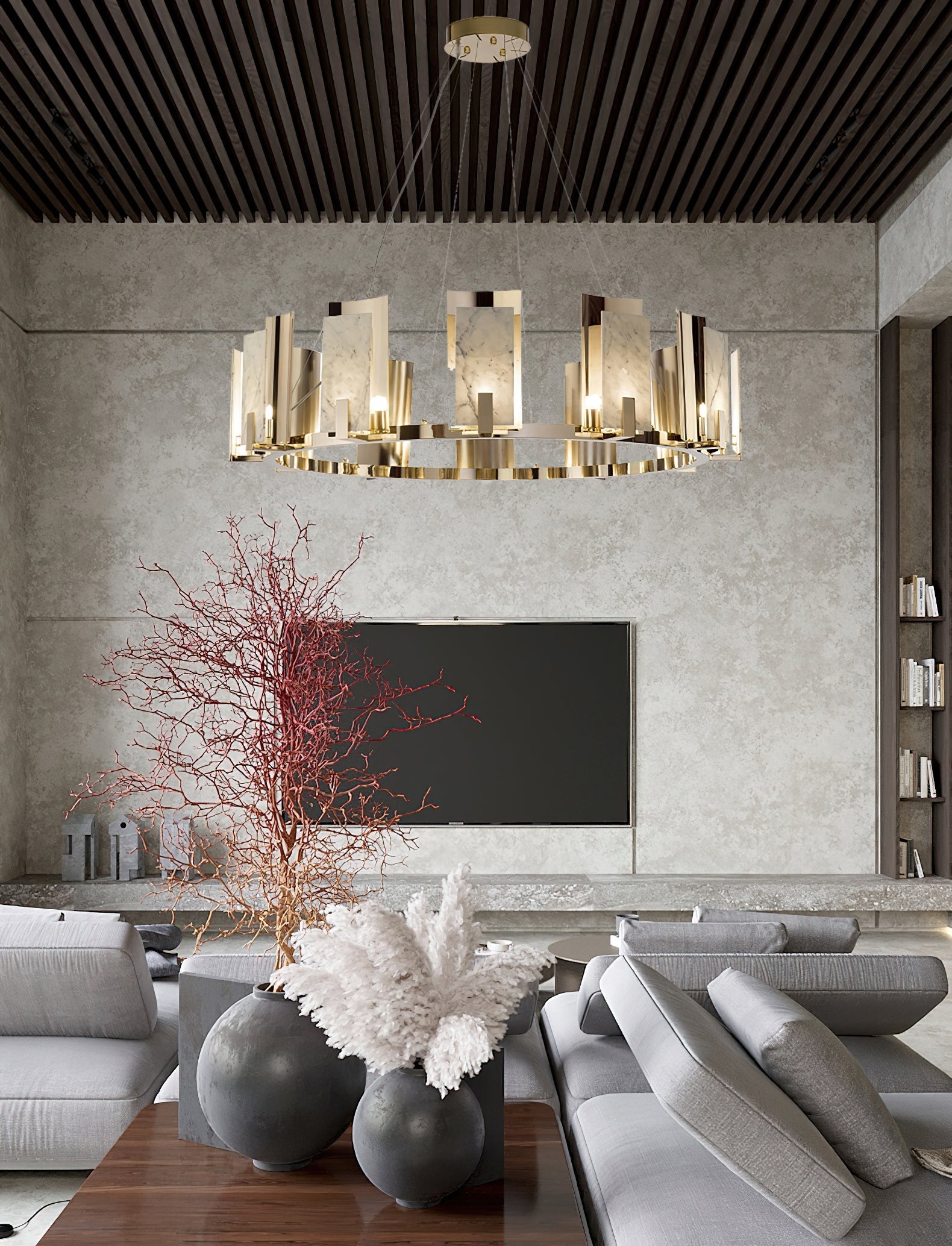 Nyraeila Postmodern Luxury Alabaster Round Chandelier - Letslighting