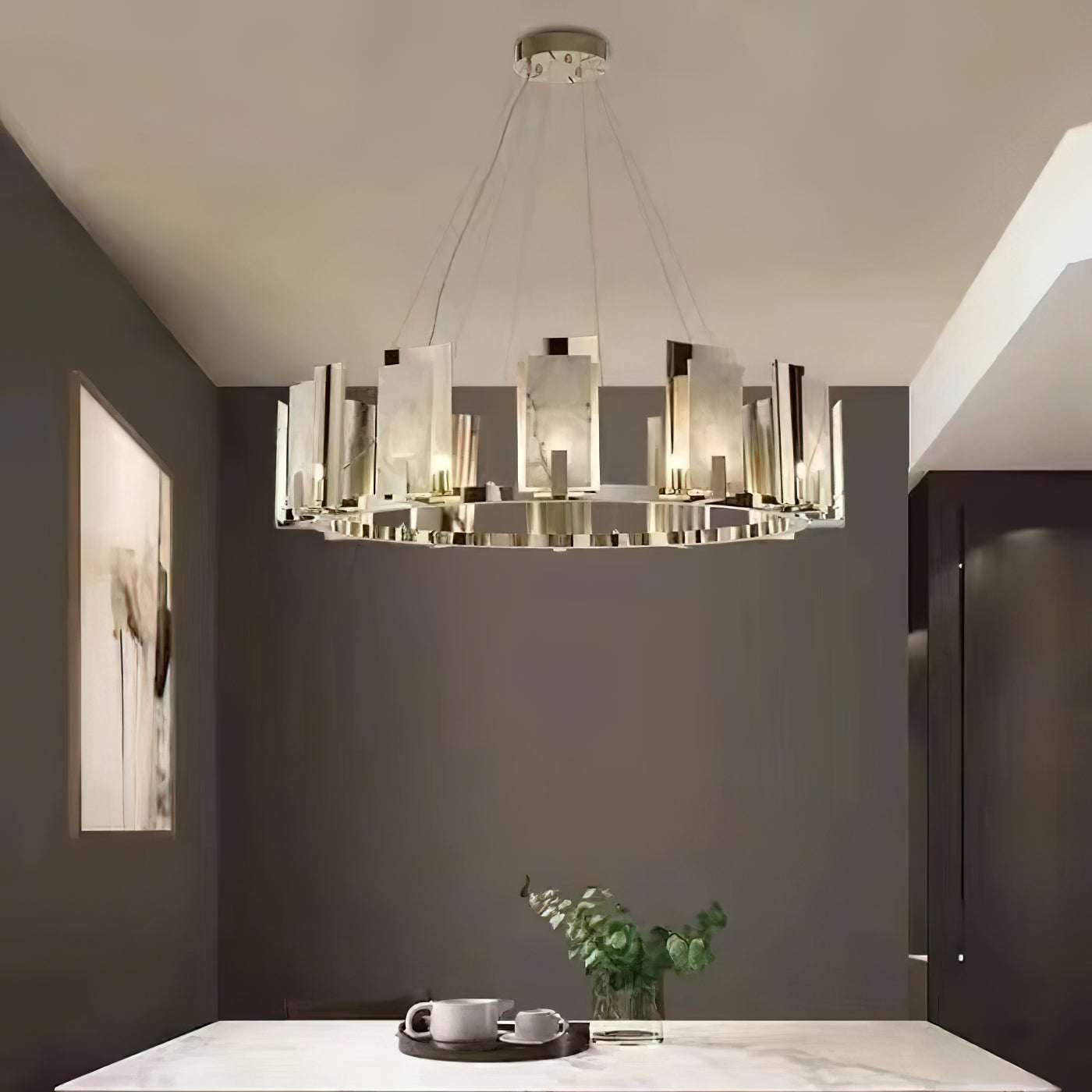 Nyraeila Postmodern Luxury Alabaster Round Chandelier - Letslighting