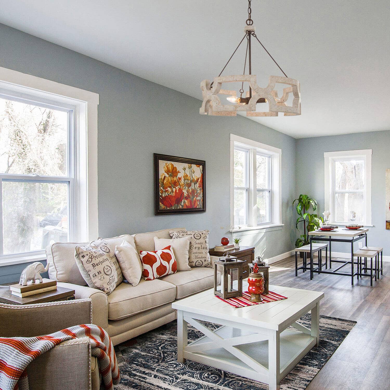 Evelan Individual Creativity Hand-carved Wood Chandelier - Letslighting