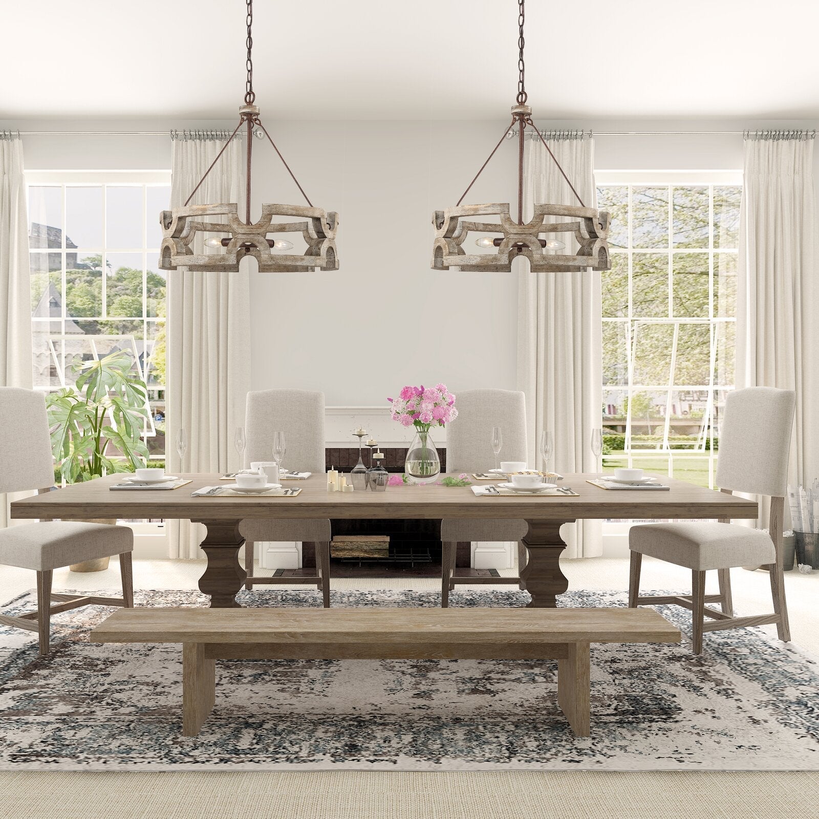 Evelan Individual Creativity Hand-carved Wood Chandelier - Letslighting