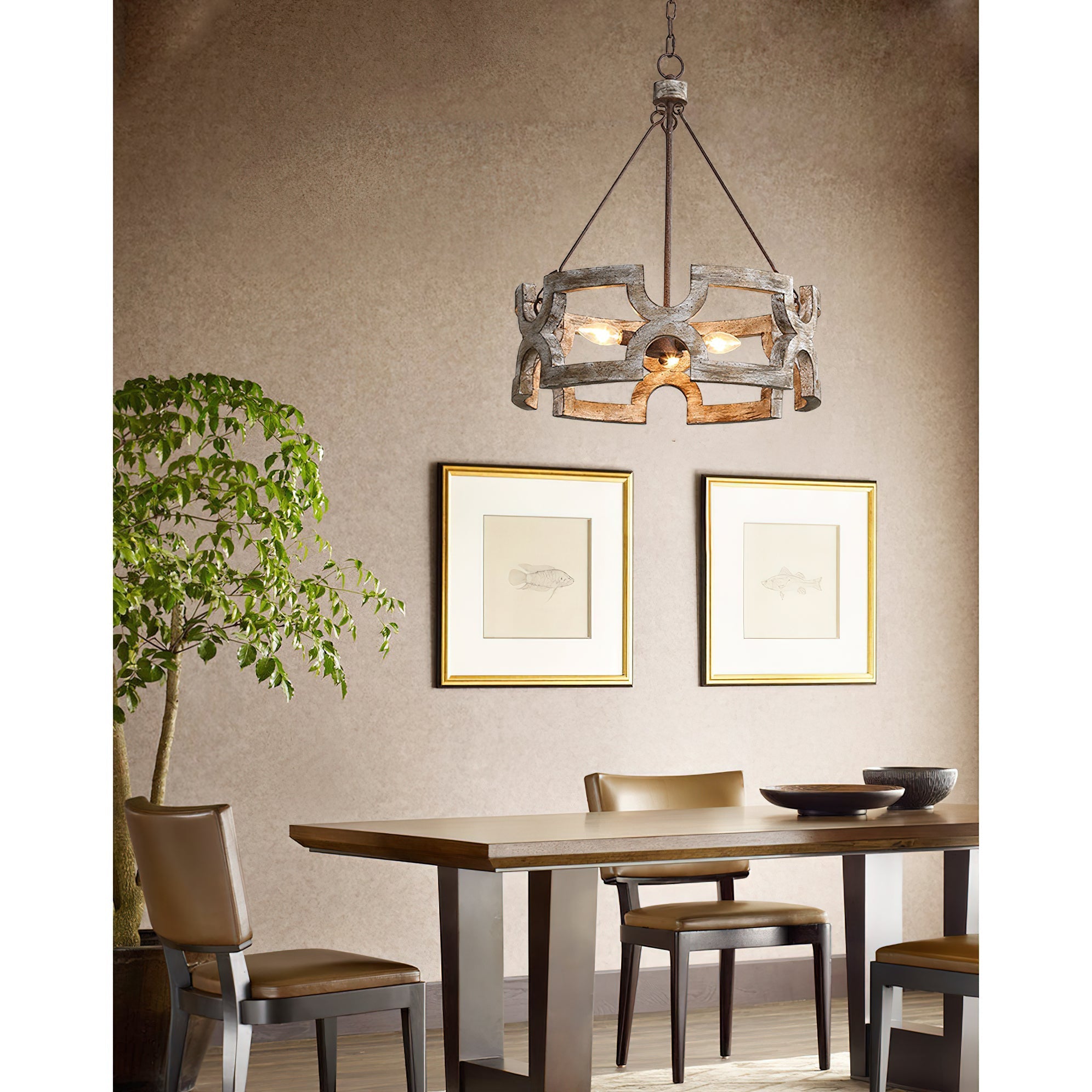 Evelan Individual Creativity Hand-carved Wood Chandelier - Letslighting